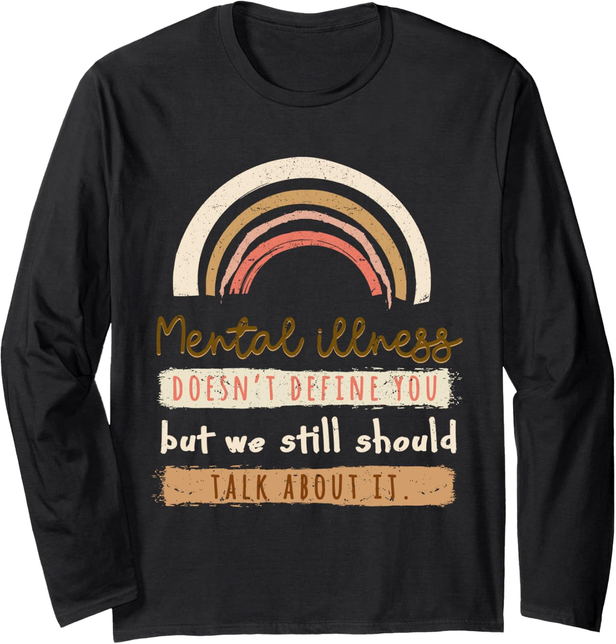 Depression Mental Health Awareness Long Sleeve T-Shirt - Adult Unisex Black