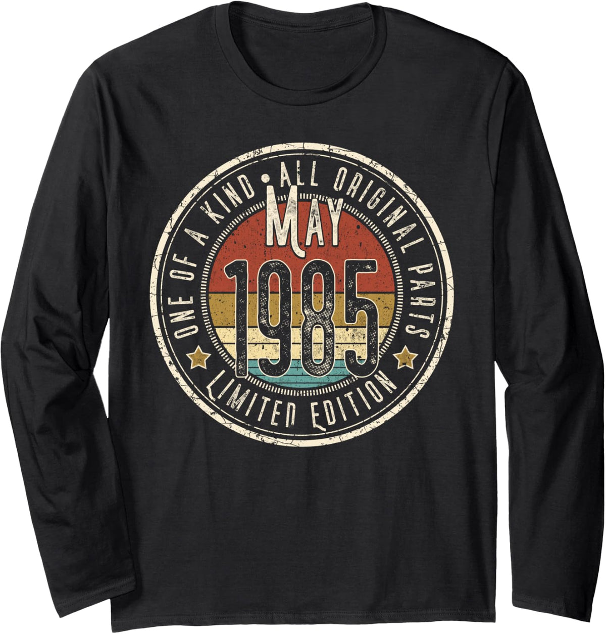 41st Birthday Vintage May 1985 Retro Limited Edition Long Sleeve T-Shirt - Adult Unisex Black