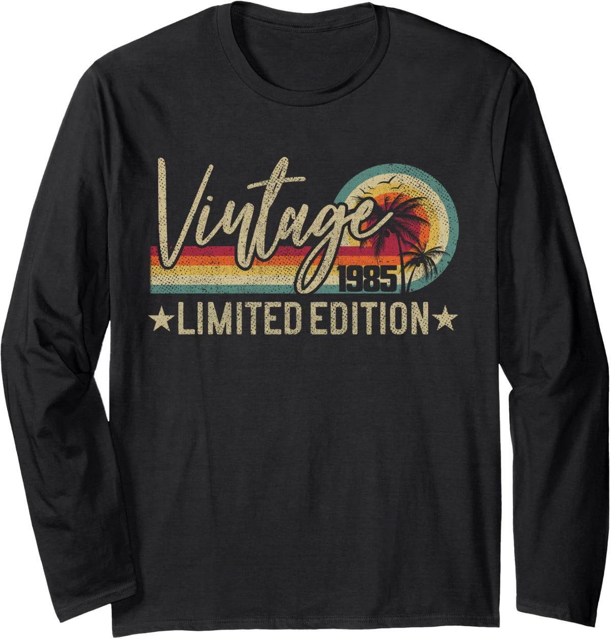 Limited Edition - Vintage 1985 42nd Birthday Funny Retro Long Sleeve T-Shirt - Adult Unisex Black