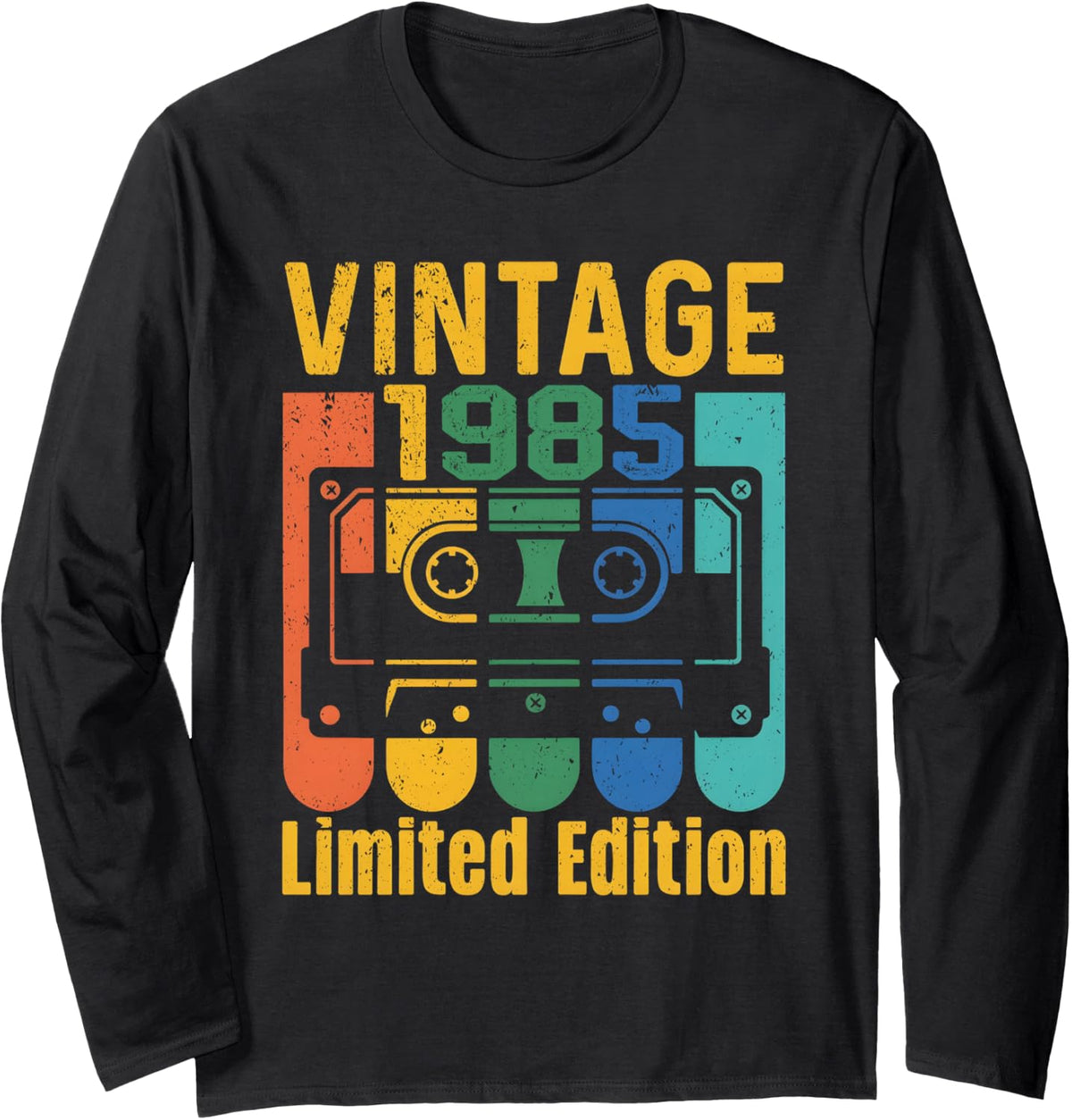 Vintage 1985 Limited Edition Cassette Tape Classic Birthday Long Sleeve T-Shirt - Adult Unisex Black