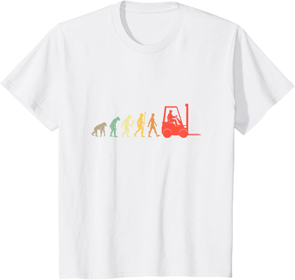 Forklift Driver Evolution Gift Vintage Forklift T-Shirt - White