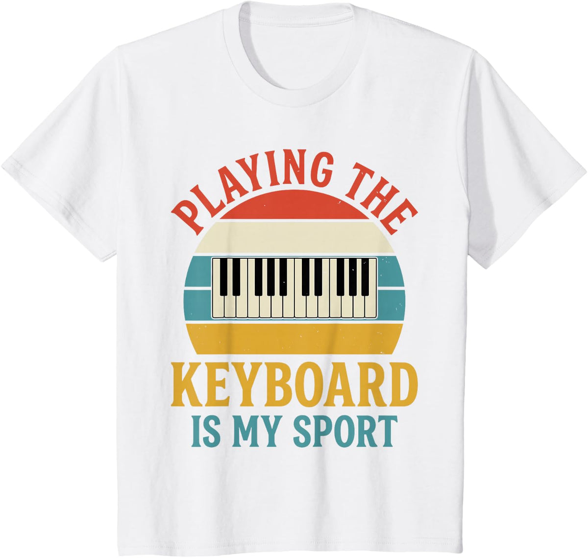 Keyboard Player Art for Men Women Kids Piano Keyboardist T-Shirt - White
