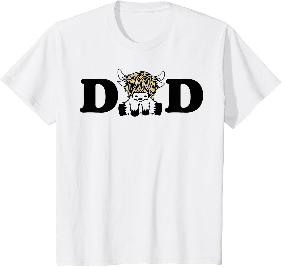 Highland Cow dad T-Shirt - White