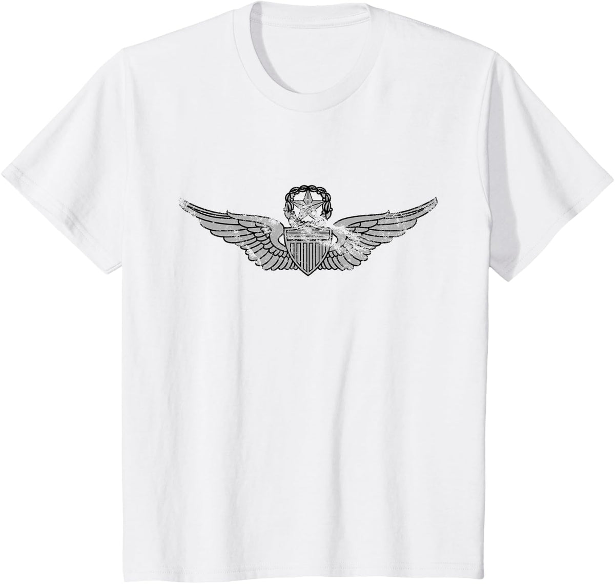 US Army Master Aviator Badge - Pilot Wings Vintage Look T-Shirt - White