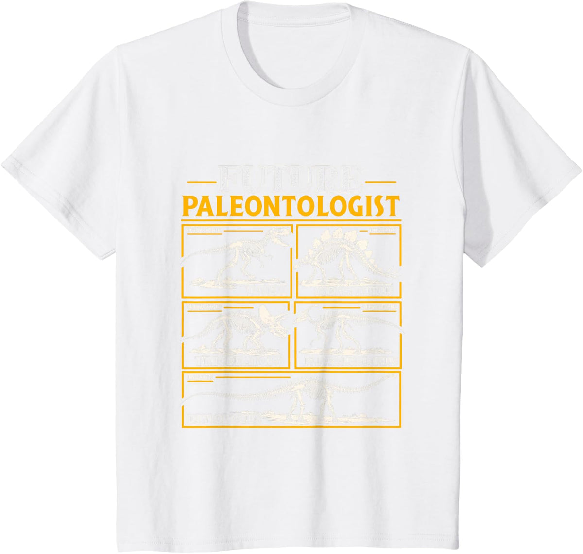 Future Paleontologist Dinosaur Fossil Skeleton Triceratops T-Shirt - White