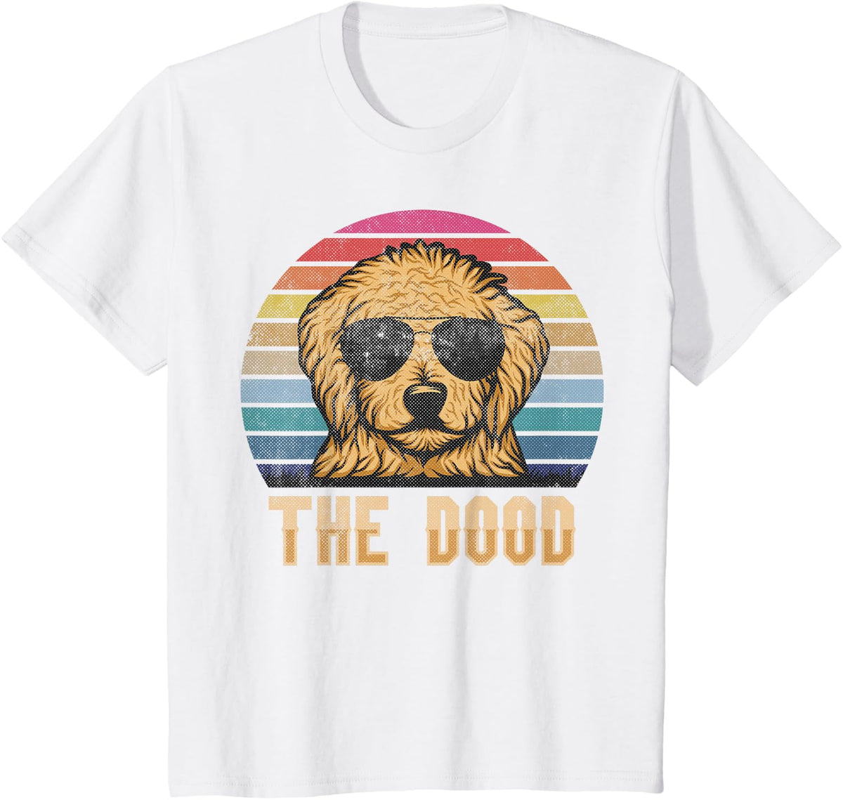 Retro Vintage Goldendoodle The Dood Tees T Shirts Gift For Dog Dad Mom Kids - White
