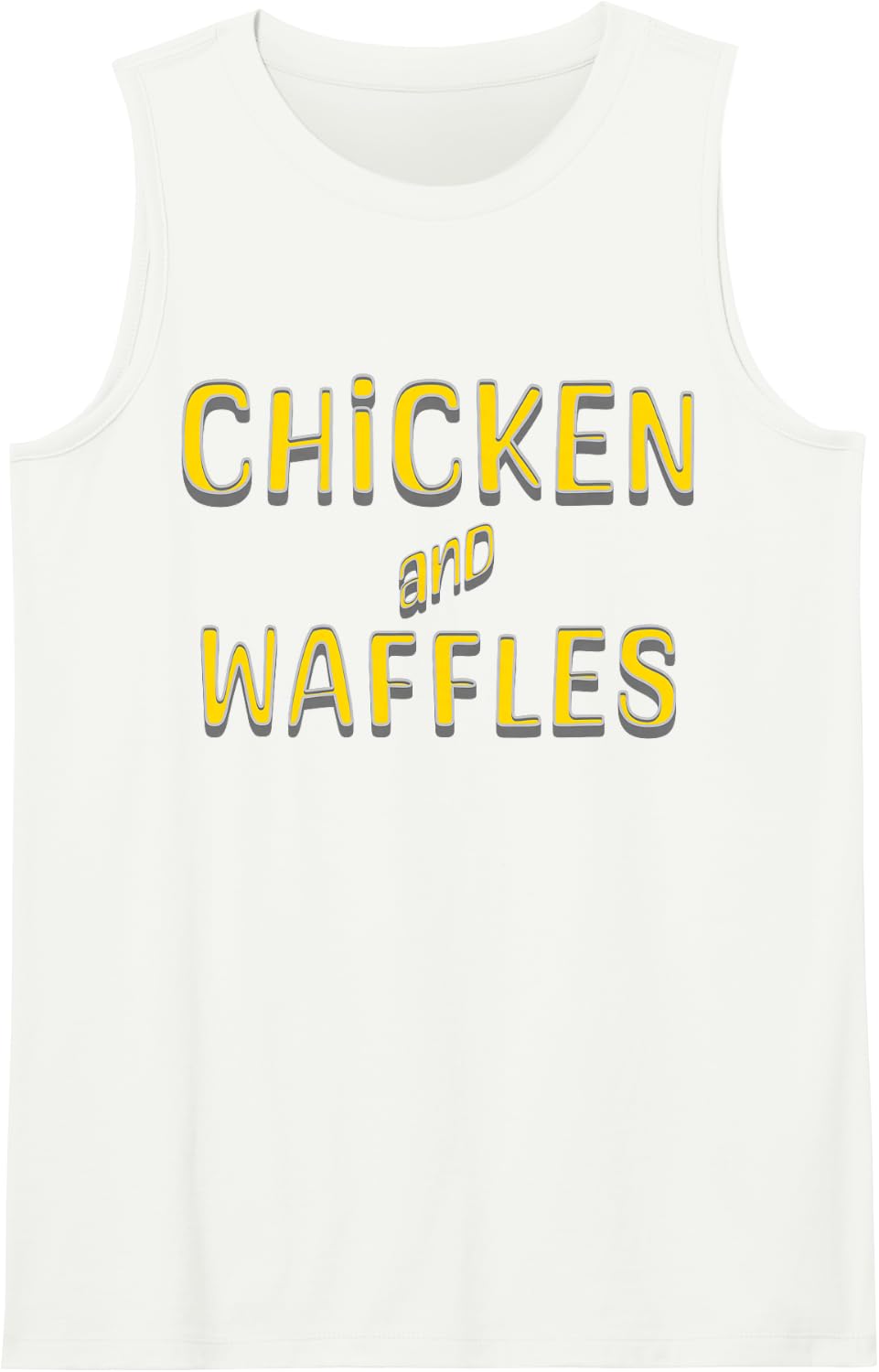 Chicken and Waffles Sleeveless Tank Top - White