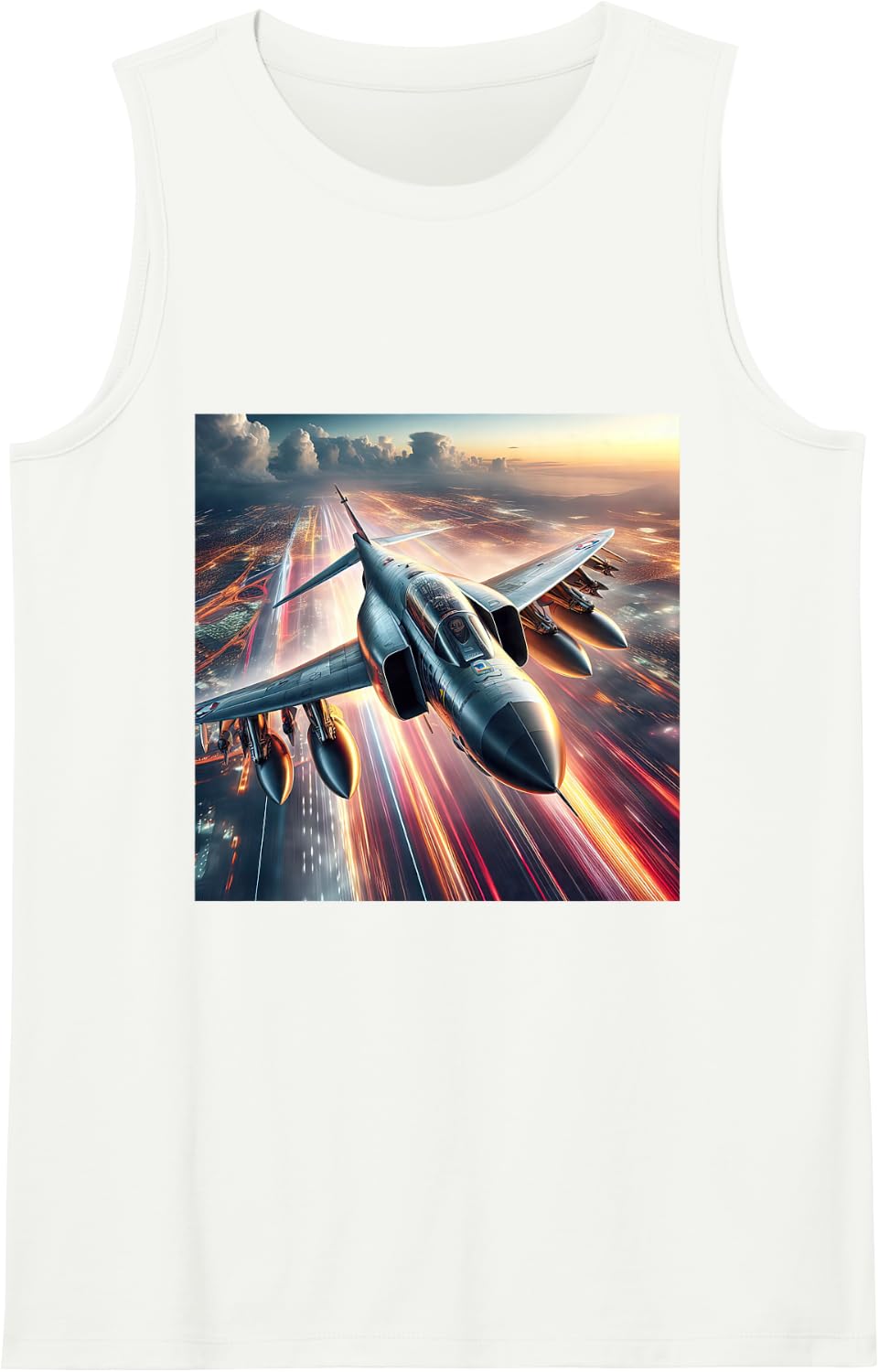F-4 Phantom II Mcdonnell Douglas Aircraft Aviation Pilot Sleeveless Tank Top - White