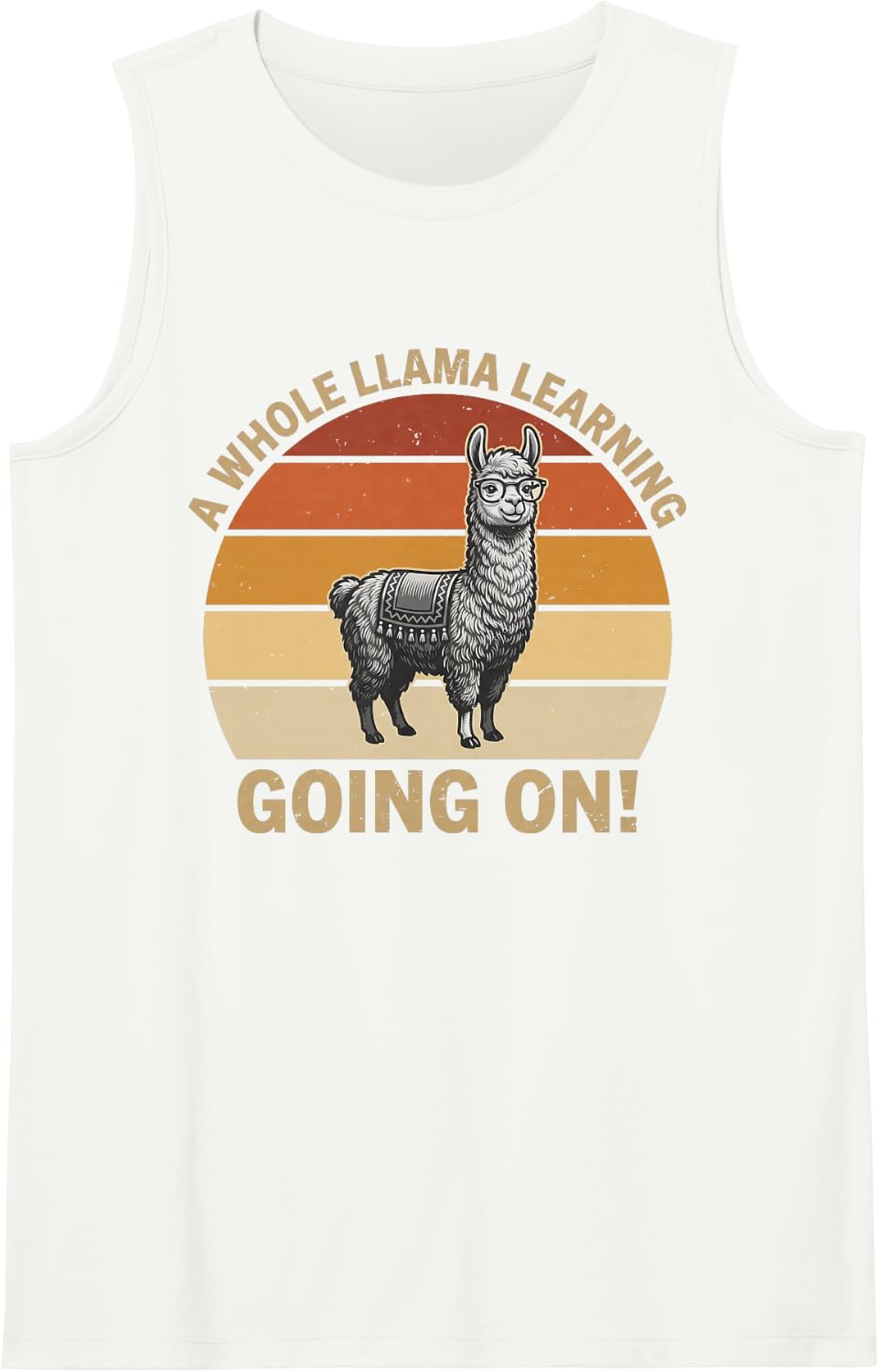 A Whole Llama Learning Teachers Students Alpaca Lovers Pun Sleeveless Tank Top - White