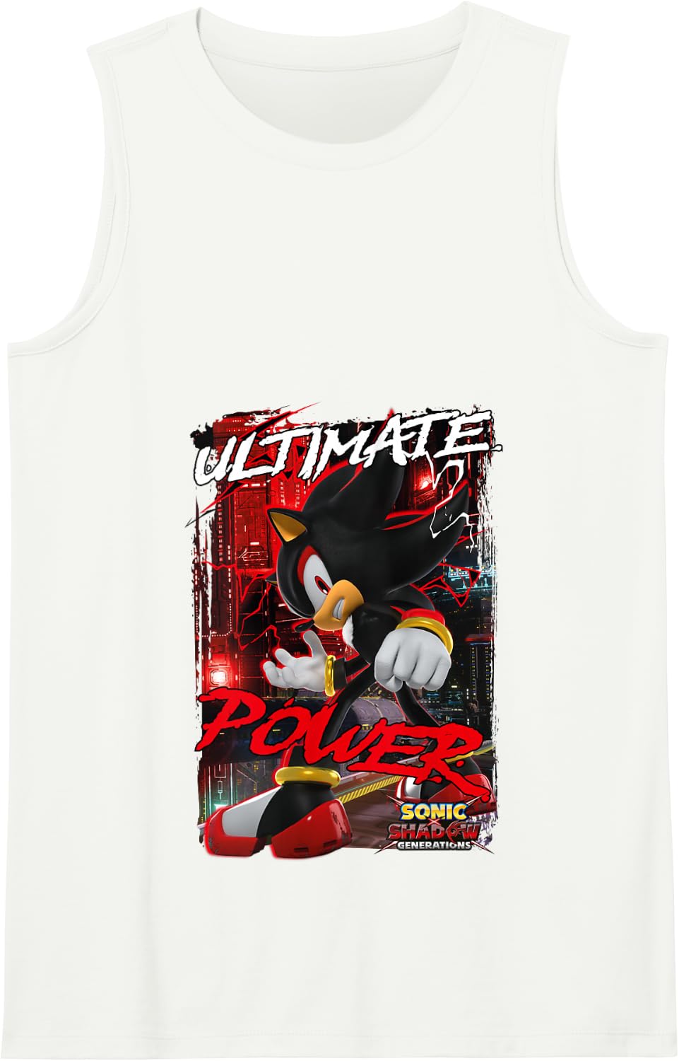 Sonic the Hedgehog Sonic X Shadow Generations Ultimate Power Tank Top - White