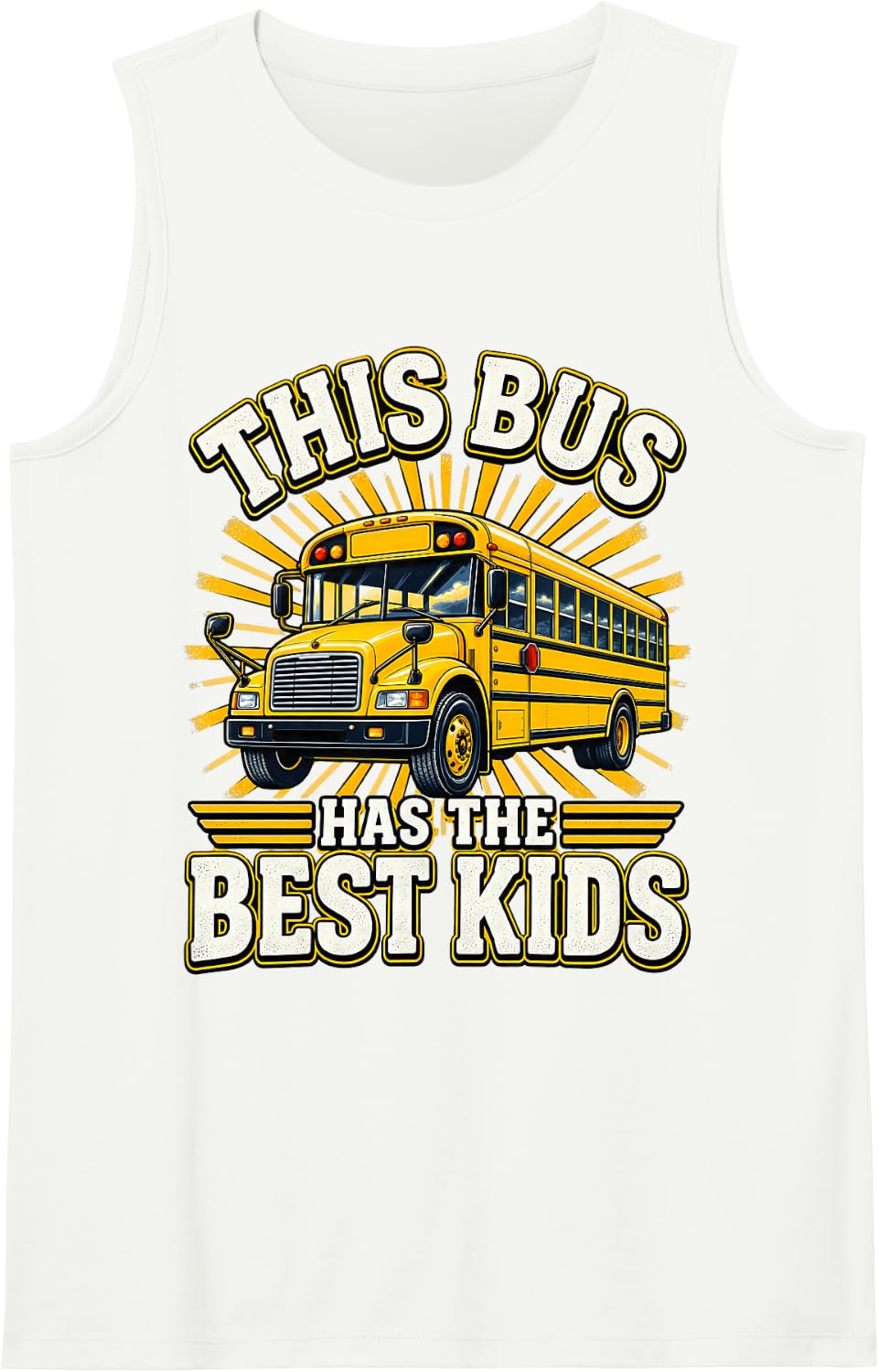 This Bus Has The Best Kids School Bus Sleeveless Tank Top - White