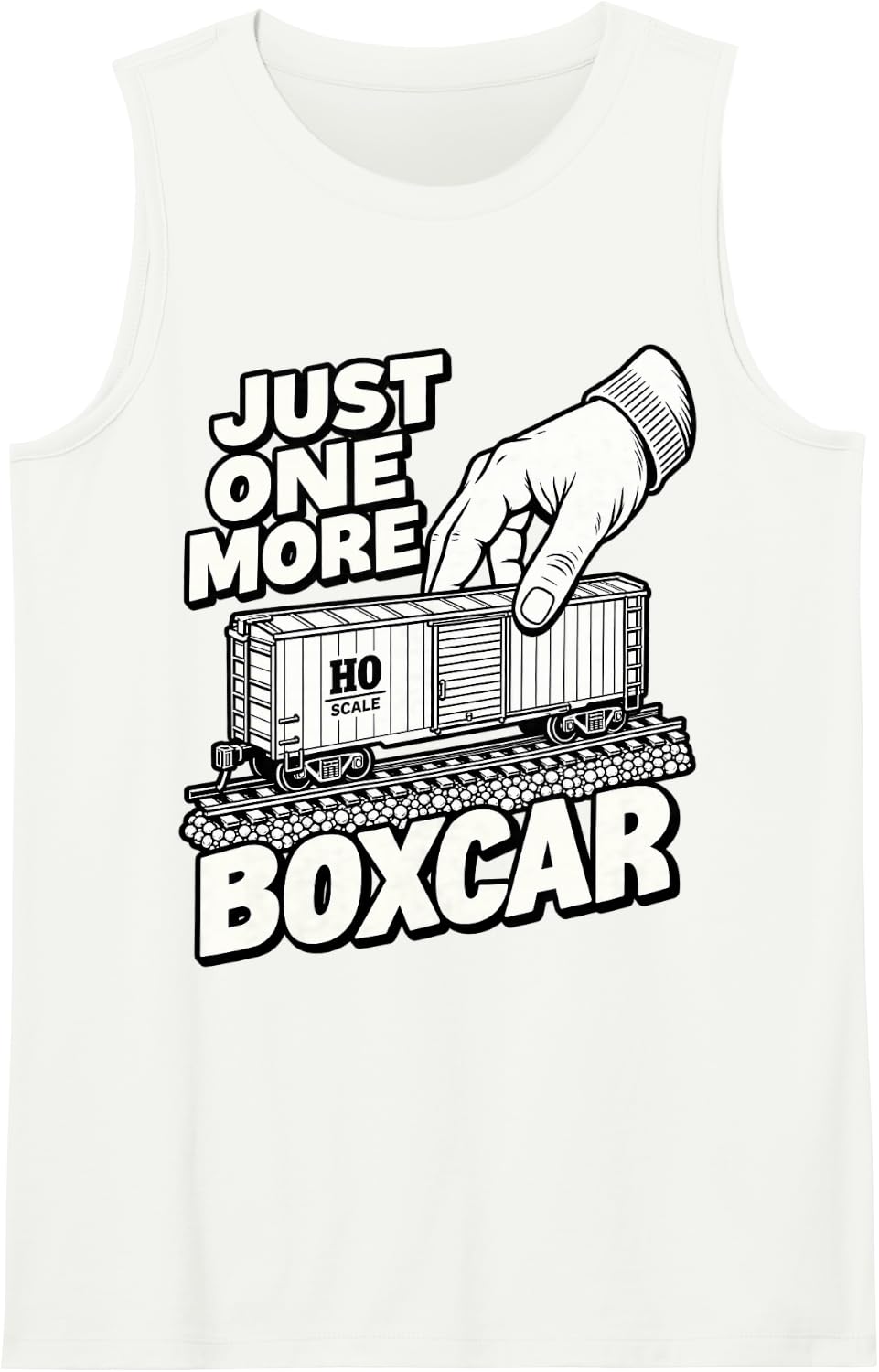 Model Train Just One More Boxcar Funny Railroad Hobby Tank Top - White