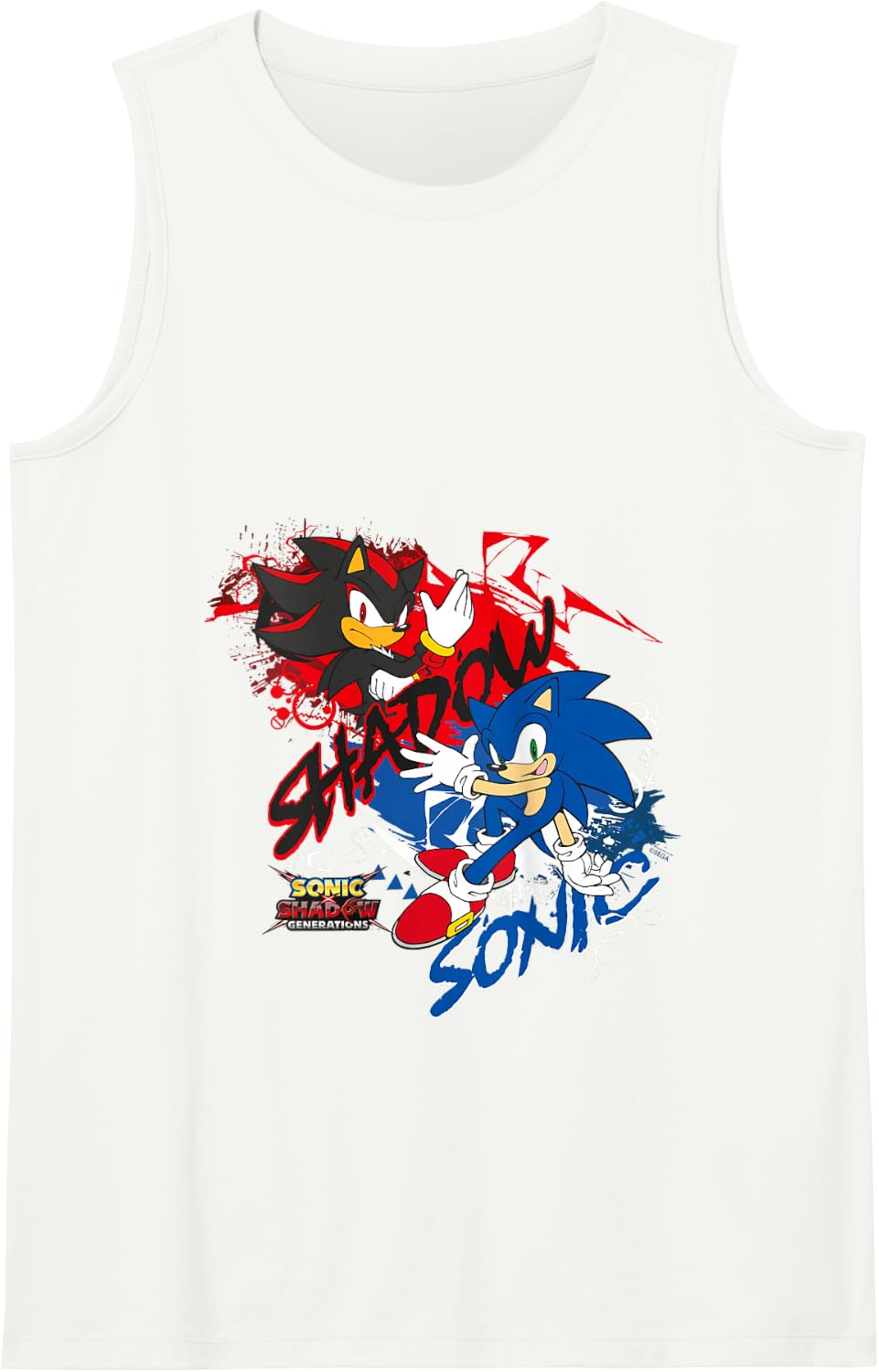 Sonic The Hedgehog Sonic X Shadow Generations Shadow & Sonic Tank Top - White
