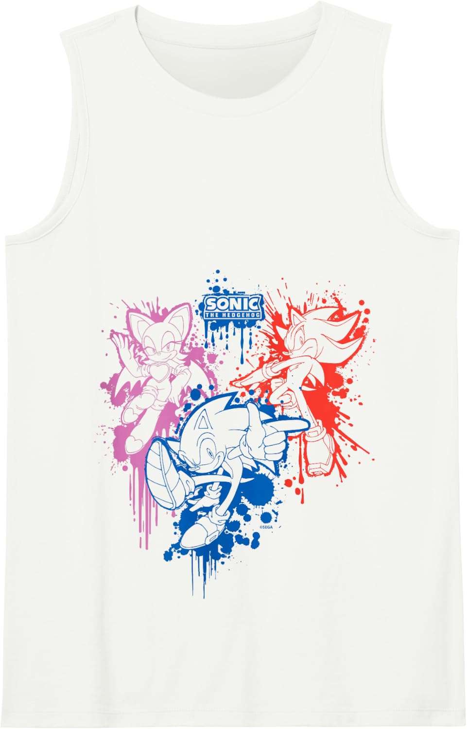 Sonic the Hedgehog - Spray Paint (Rouge, Sonic, Shadow) Tank Top - White