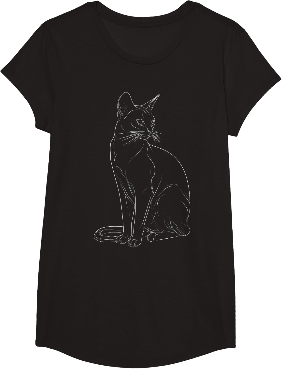 Graphic Abyssinian Cat Owner T-Shirt - Girls Black