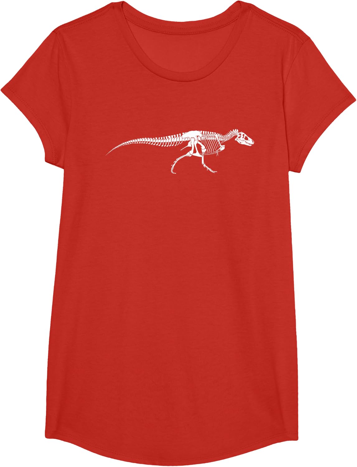 T-Rex Dinosaur Fossil Skeleton - Paleontology T-Shirt - Girls Red