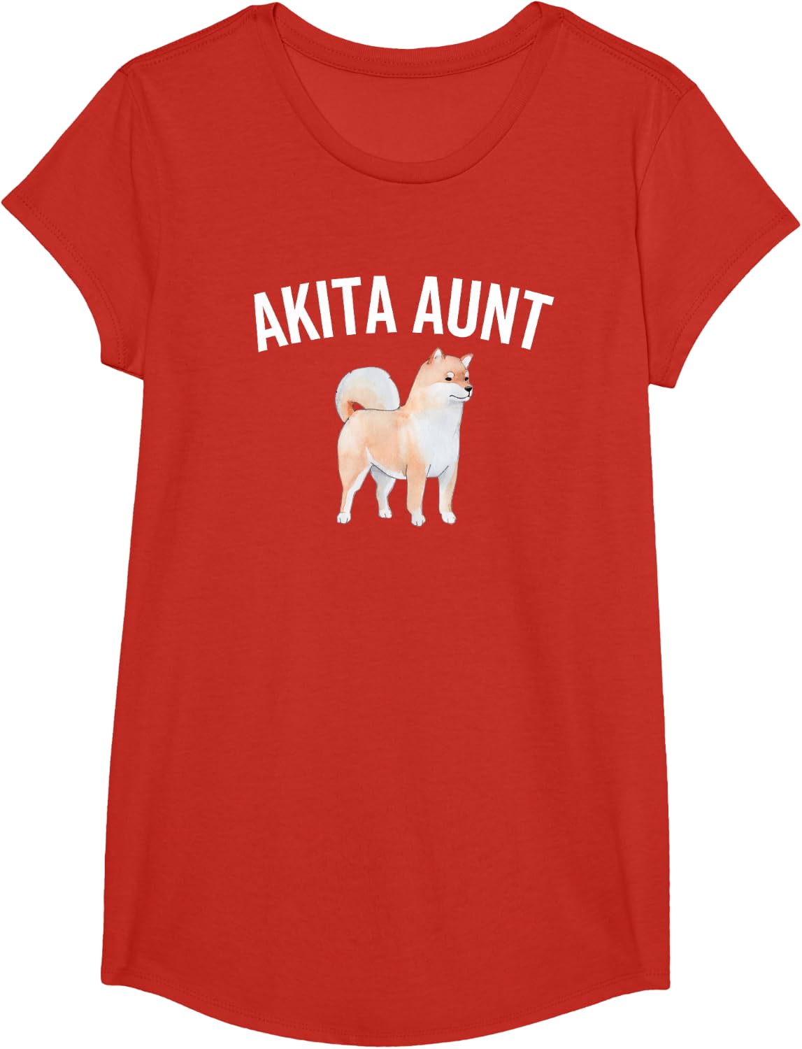 Akita Aunt - Aunty of Gorgeous Japanese Dog or Puppy T-Shirt - Girls Red