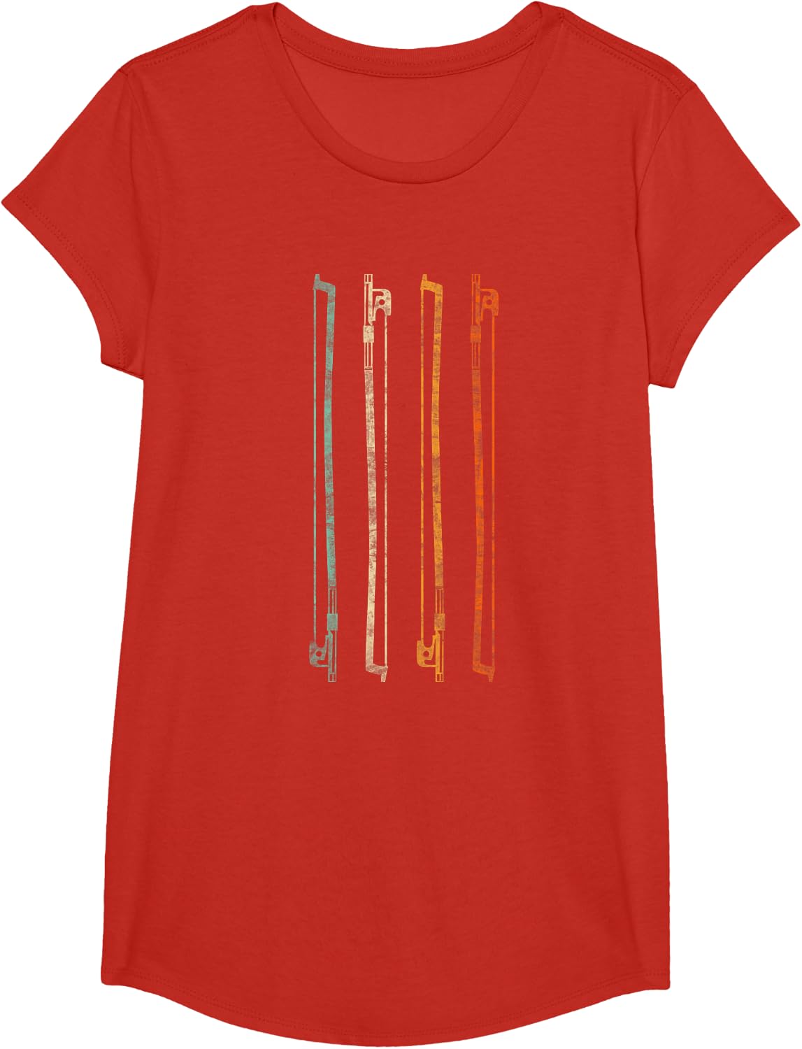 Vintage Retro 70s Orchestra Shirt for String Player Tee T-Shirt - Girls Red
