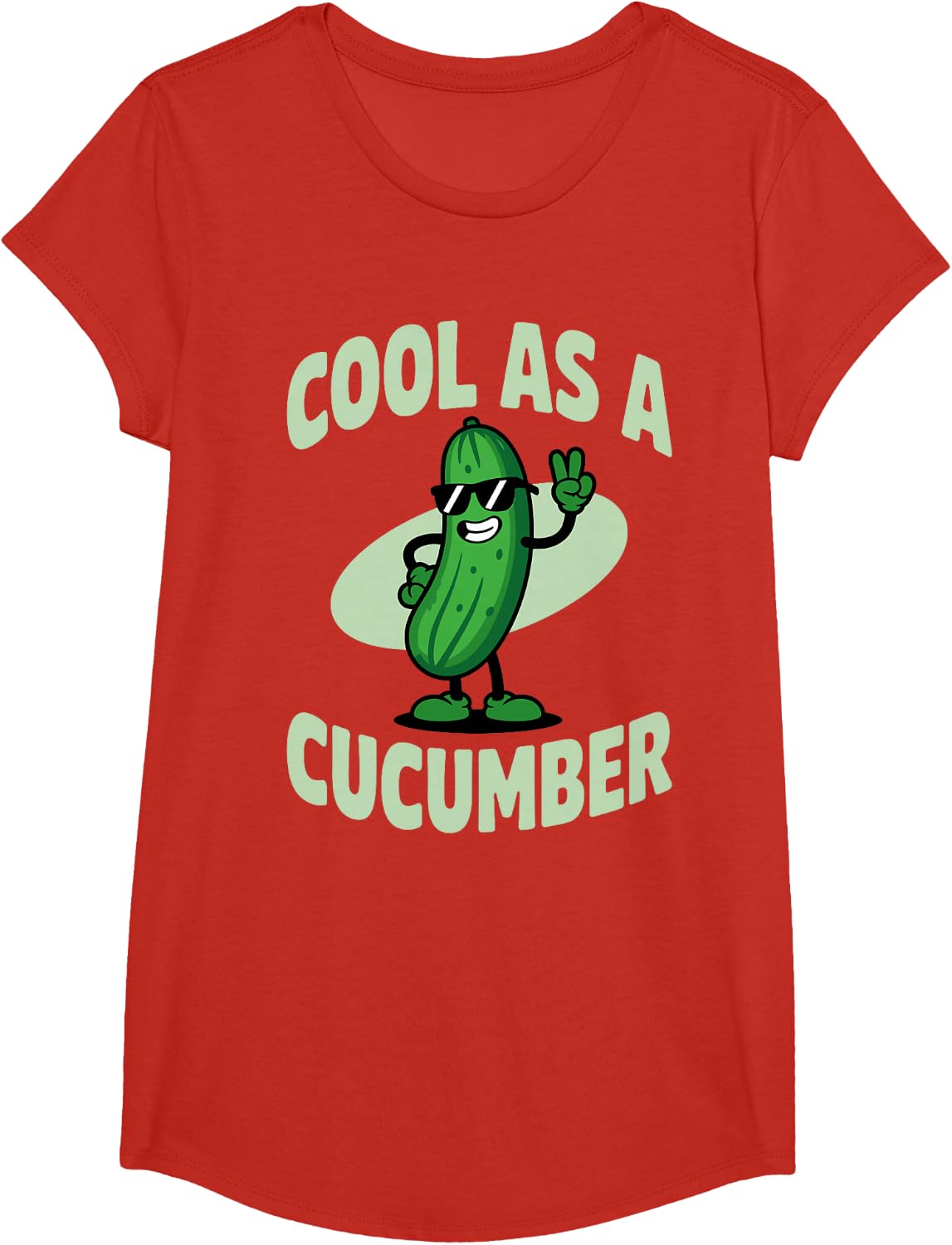 Cucumber Design for Men Women Kids Pickle Cucumber T-Shirt - Girls Red