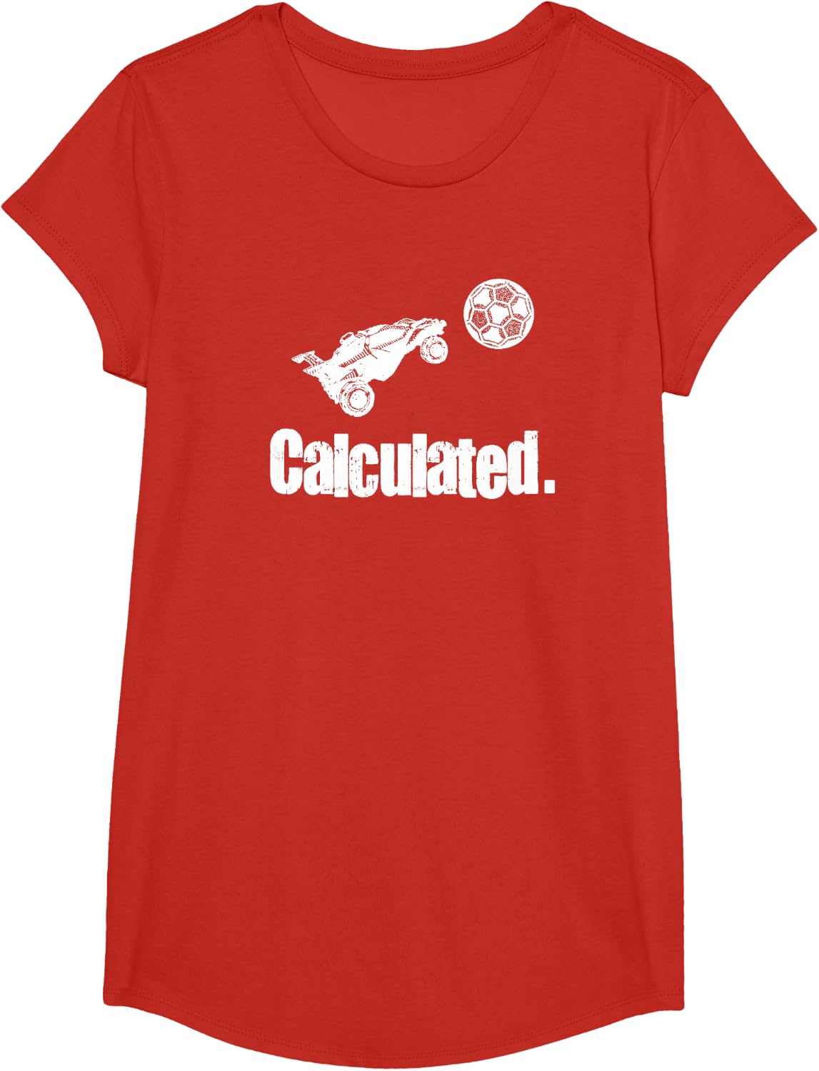 Calculated Vintage Retro Skyrocket Soccer RC Car League T-Shirt - Girls Red