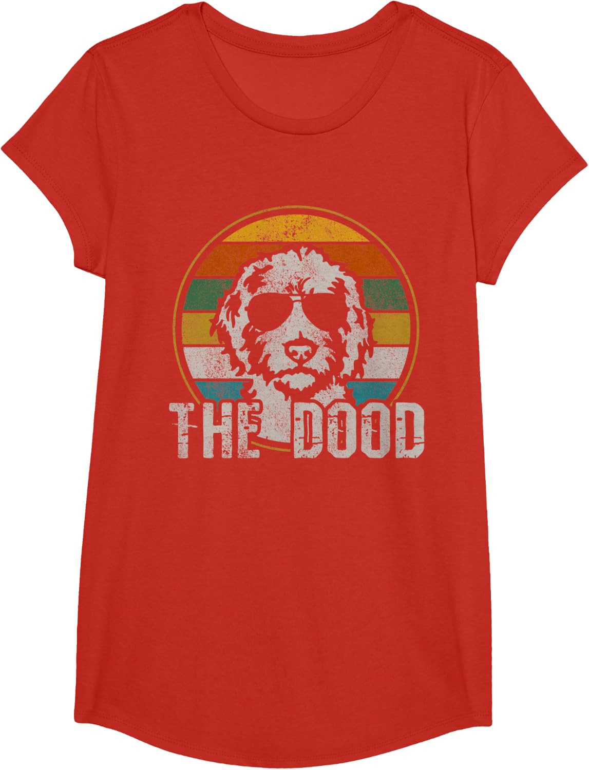Goldendoodle - The Dood Vintage Retro Dog T-Shirt for Men Women Girls Kids - Girls Red