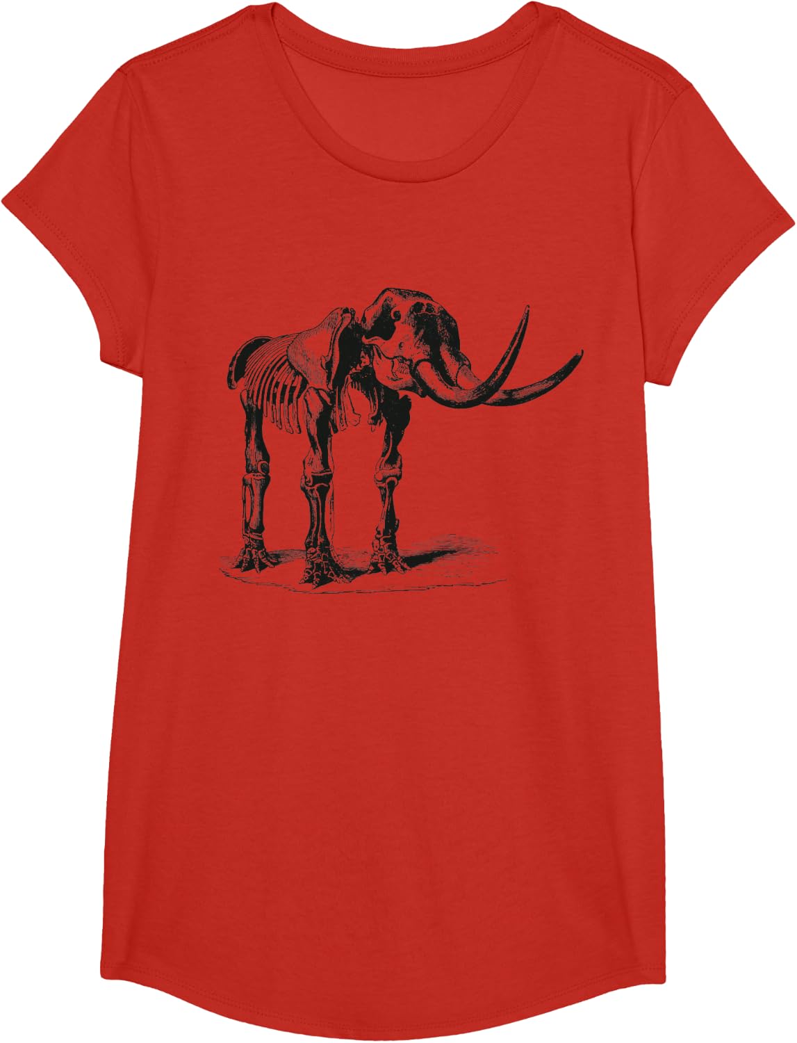 Mastodon Woolly Mammoth T-Shirt Dinosaur Fossils T-Shirt T-Shirt - Girls Red
