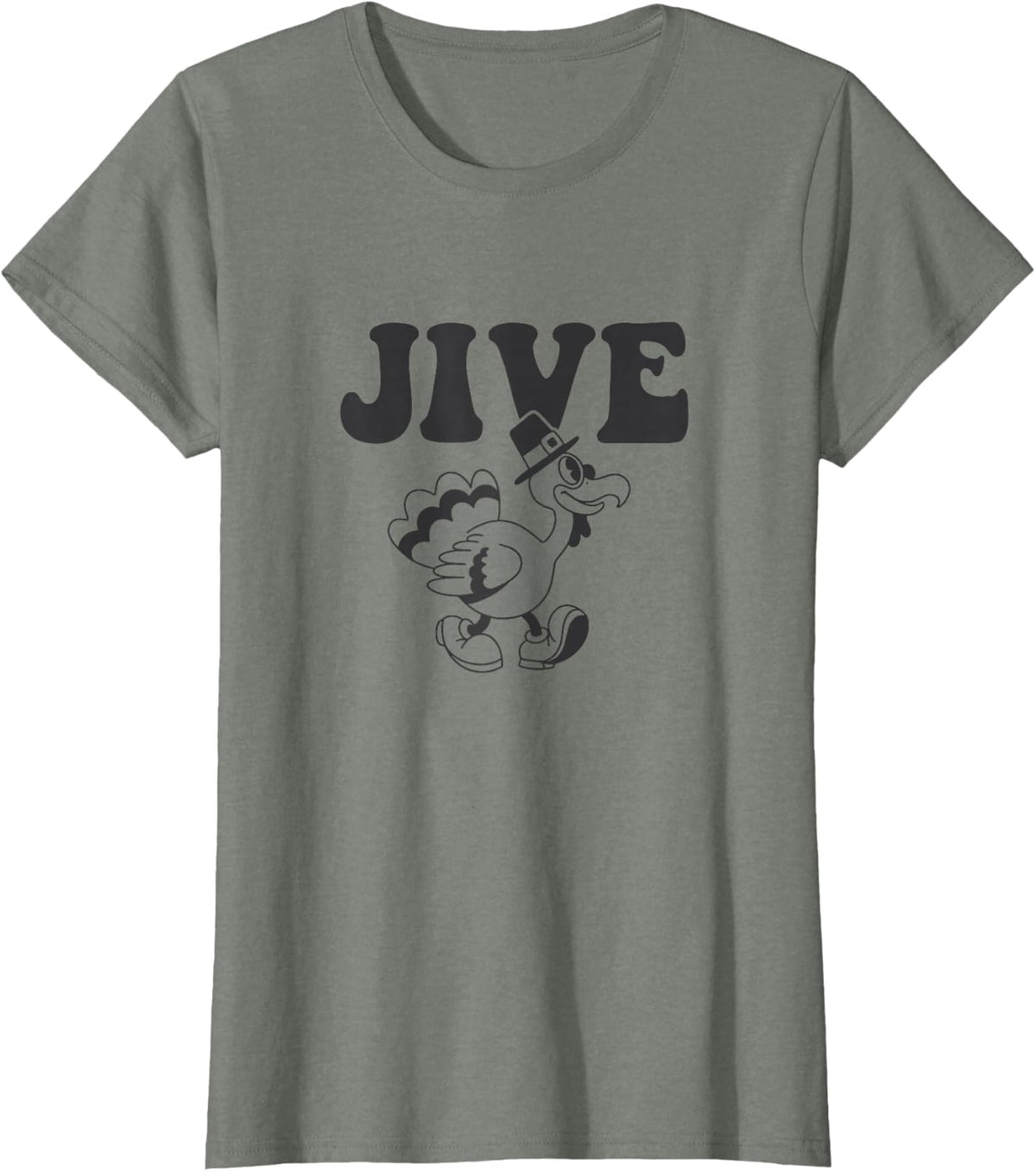 JIVE TURKEY Thanksgiving Funny Pun Meme T-Shirt - Olive Heather