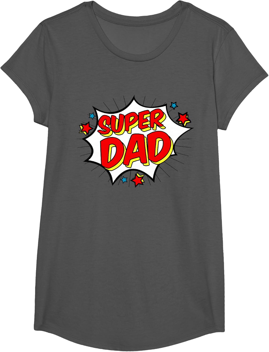 Superhero Super Dad T-Shirt Matching Family Hero Shirts T-Shirt - Girls Asphalt Grey