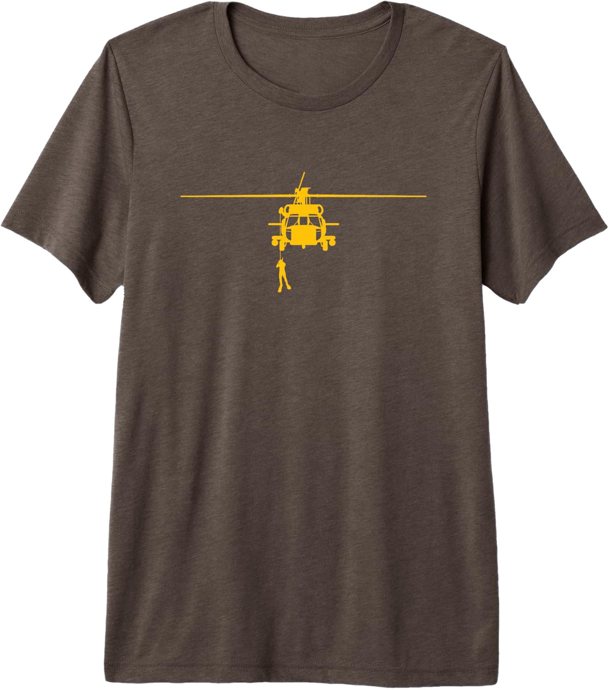 Awesome H-60 Helicopter Search and Rescue SAR Design Premium Tri-blend T-Shirt - Brown