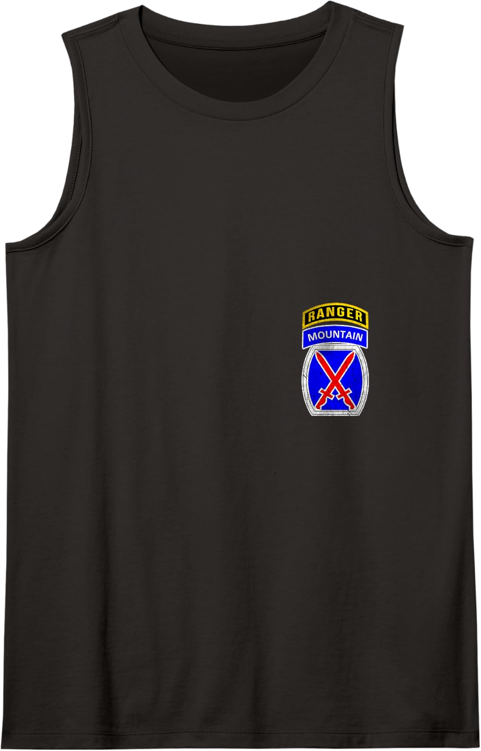 10th Mountain Division Ranger Tab Logo Military Veterans Day Tank Top - Black