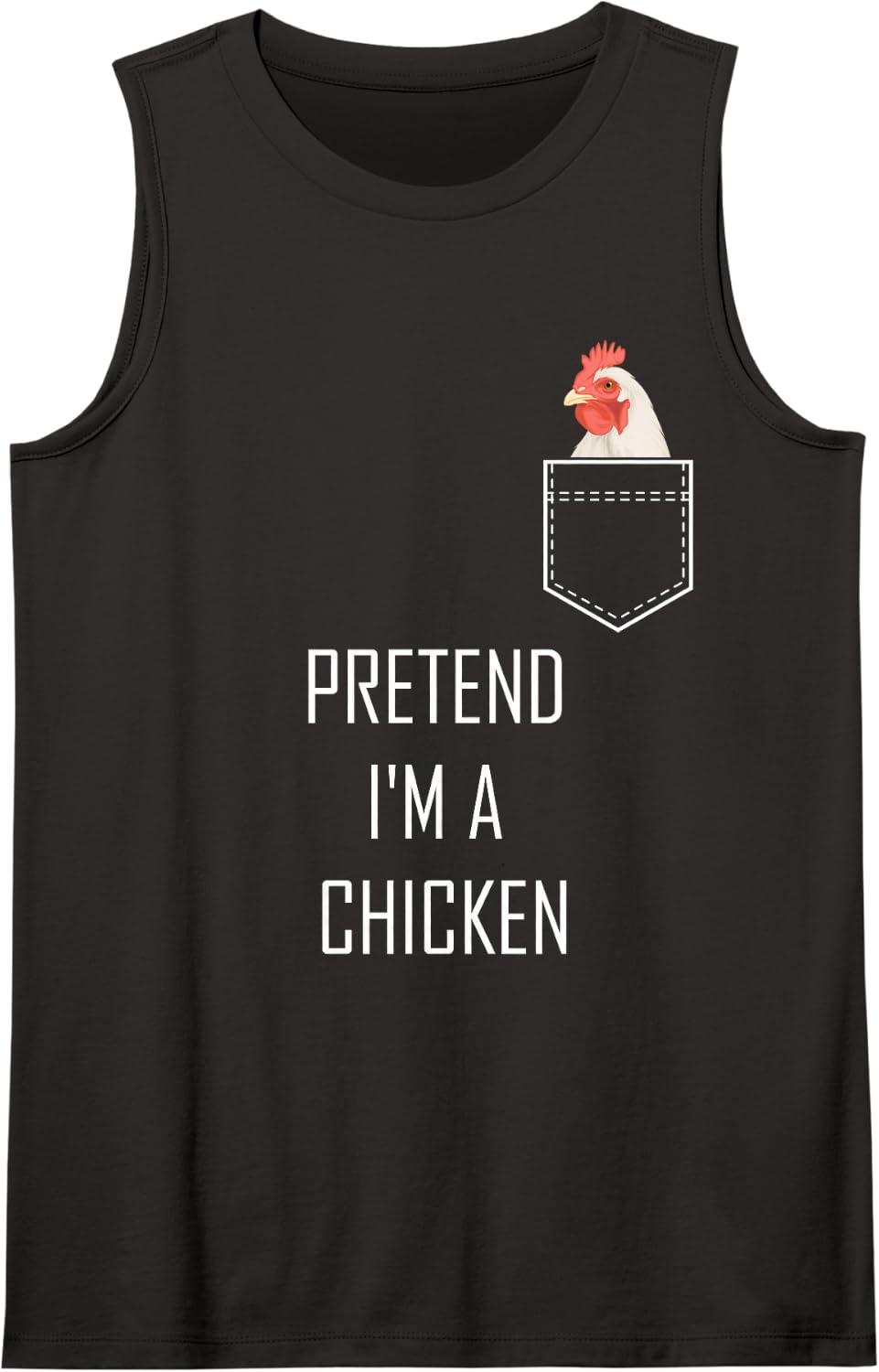 Pretend Im A Chicken Funny Halloween Costume Farm Animal Sleeveless Tank Top - Black