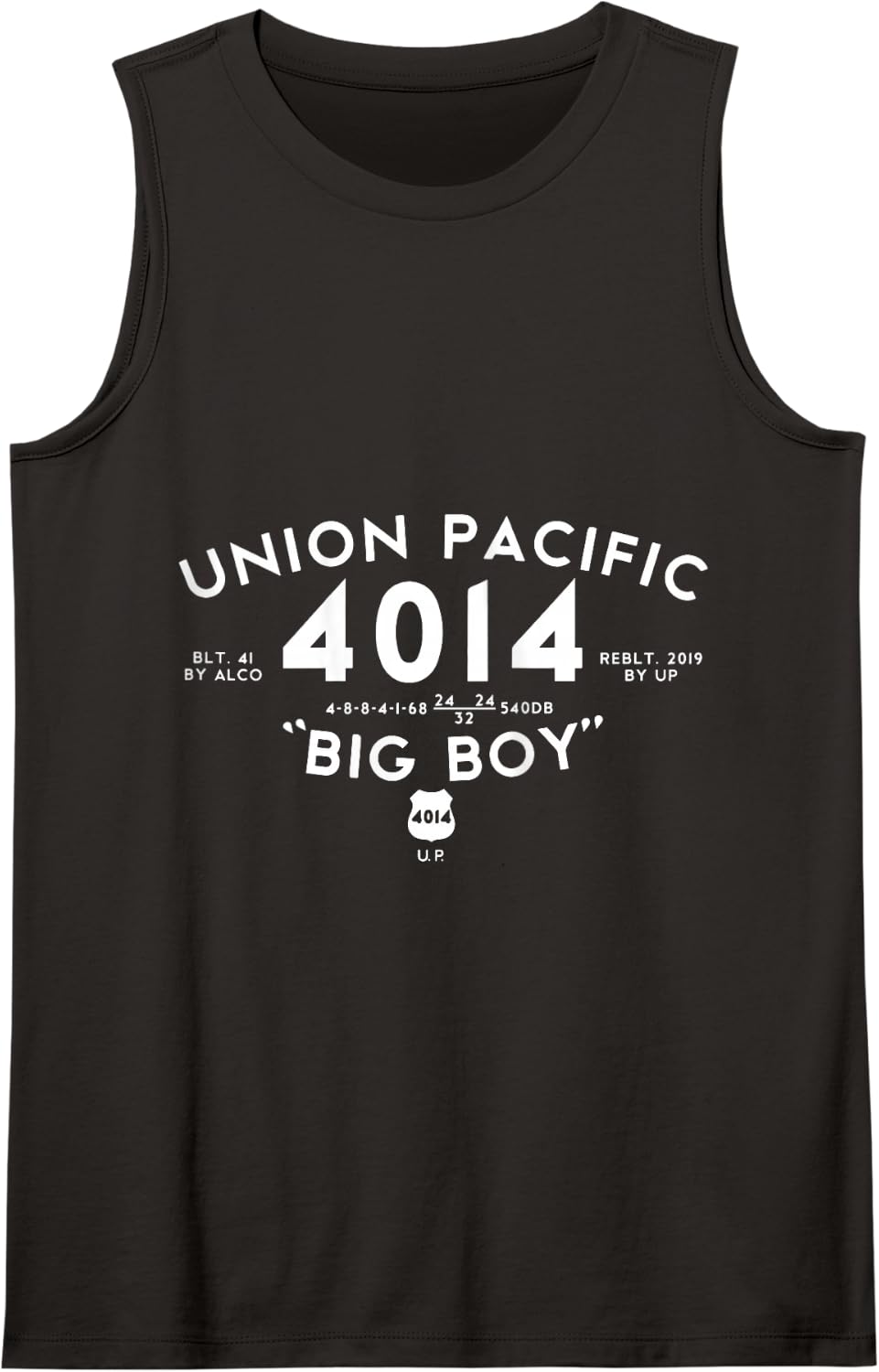 Big Boy 4014 Union Pacific Steam Engine Railroad Tank Top - Black