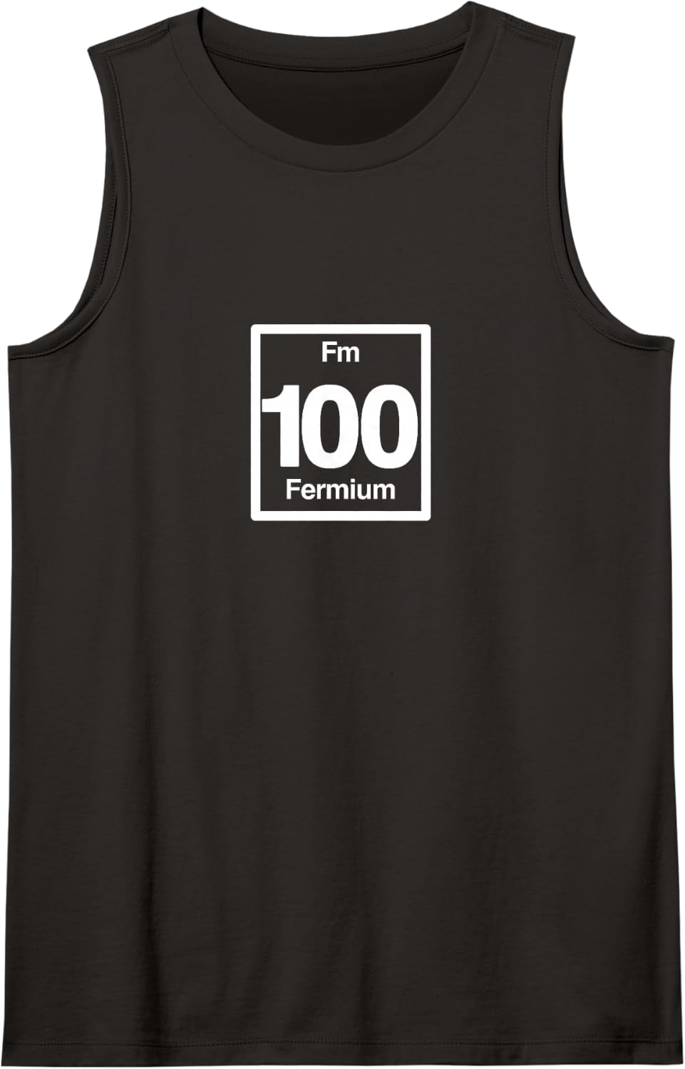 Fermium Fe, Periodic Table Elements, 100th Birthday Science Sleeveless Tank Top - Black