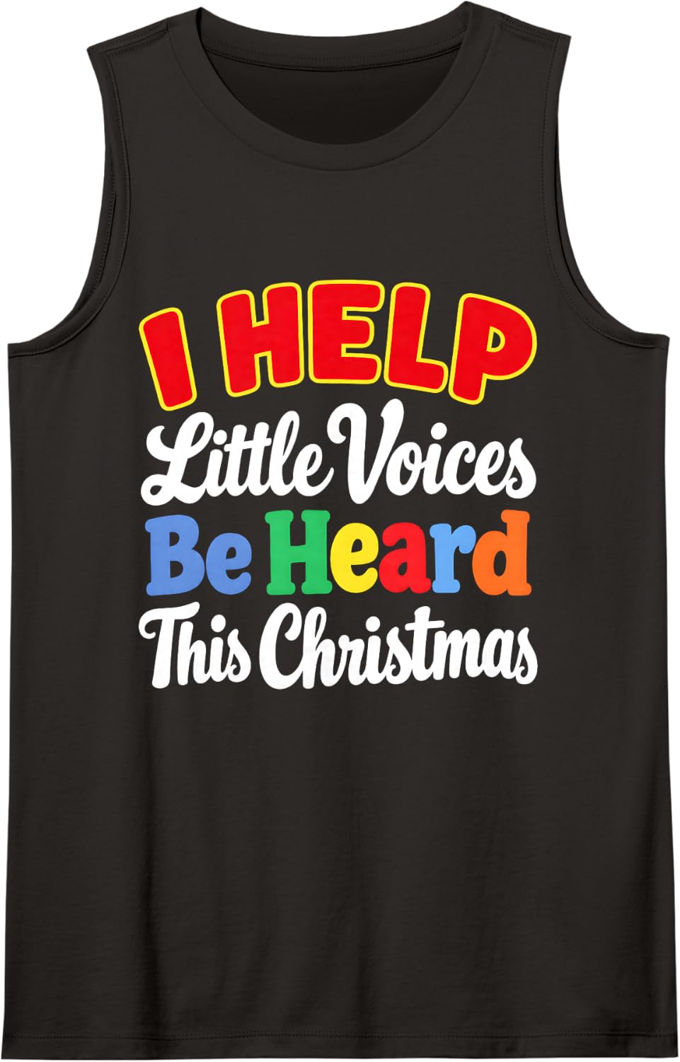 Little Voices Be Heard Speech Language Pathologist Christmas Sleeveless Tank Top - Black