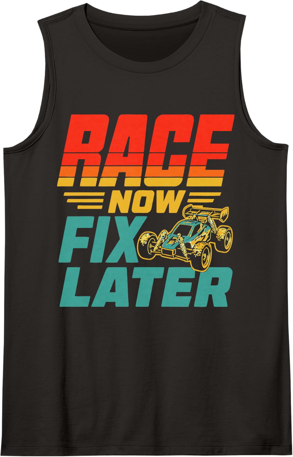 Vintage RC Car Racing Sleeveless Tank Top - Black
