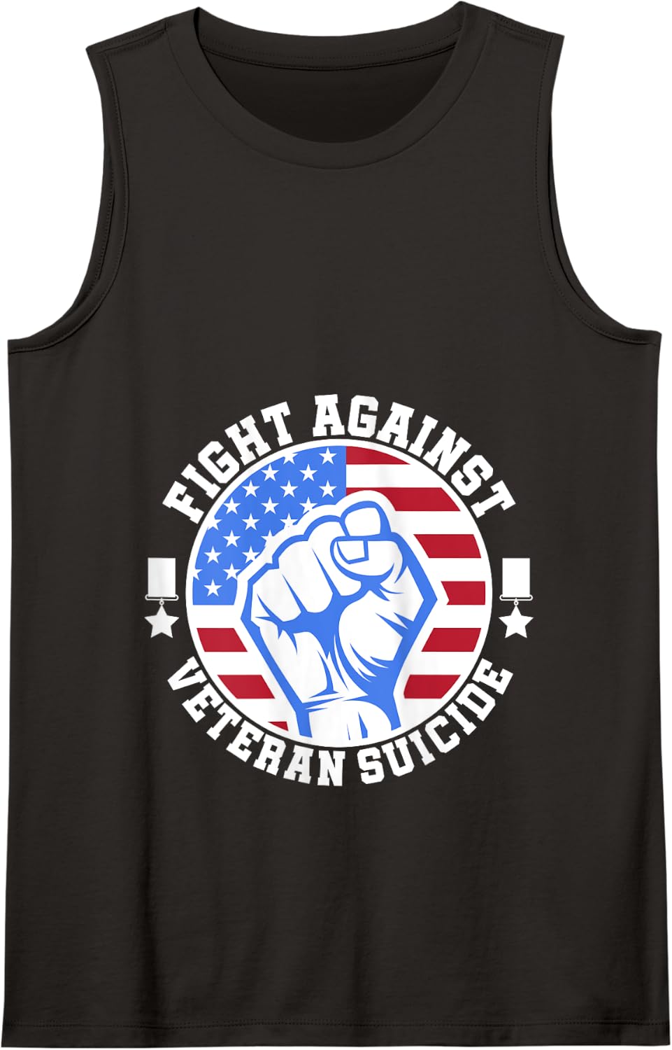 Fight Against Veteran Suicide Awareness Day Tank Top - Black