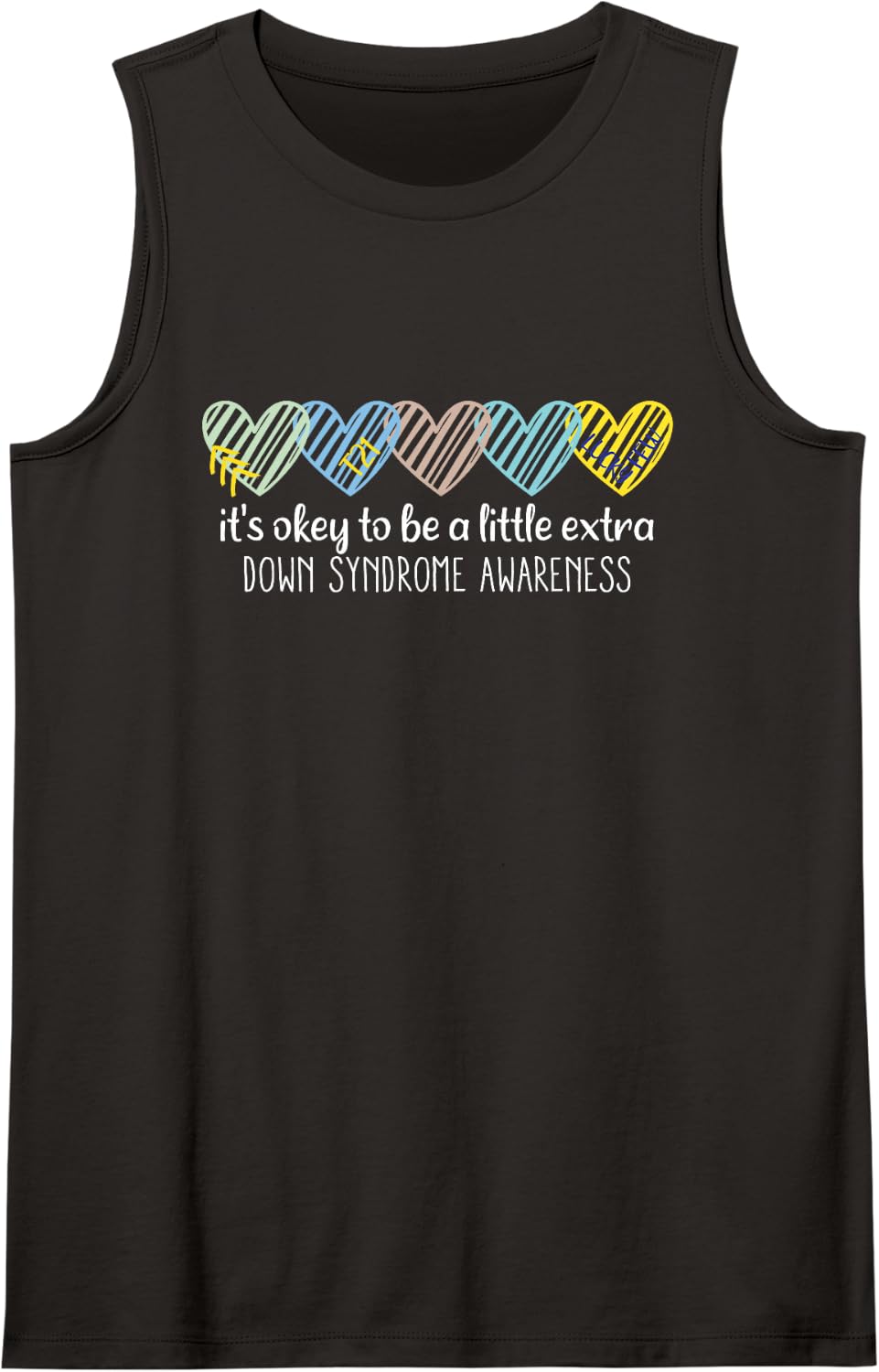 Down Syndrome Day 321 Awareness Support Men Women Sleeveless Tank Top - Black