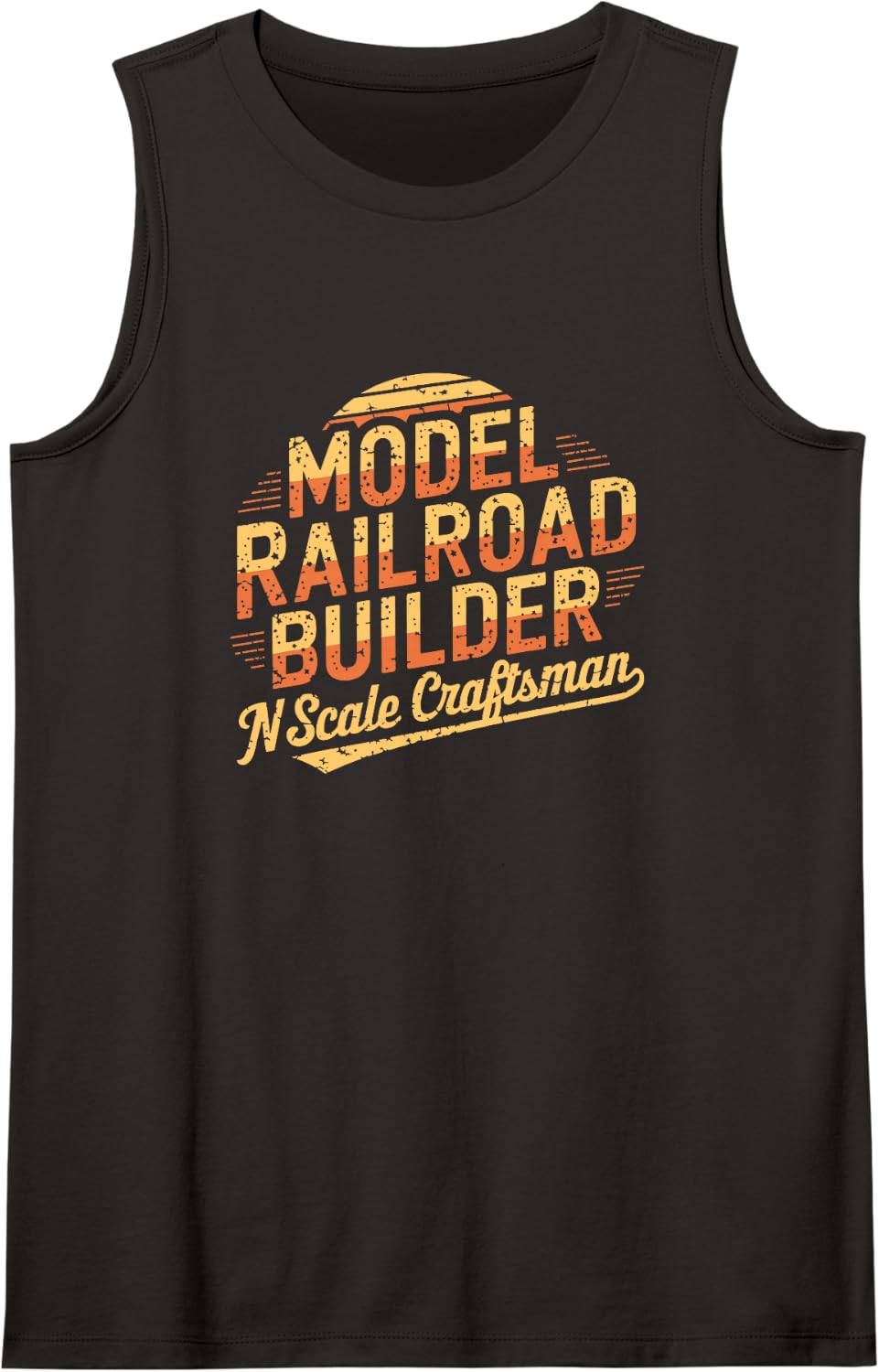 N Scale Model Railroad Builder Layout Hobby Sleeveless Tank Top - Black
