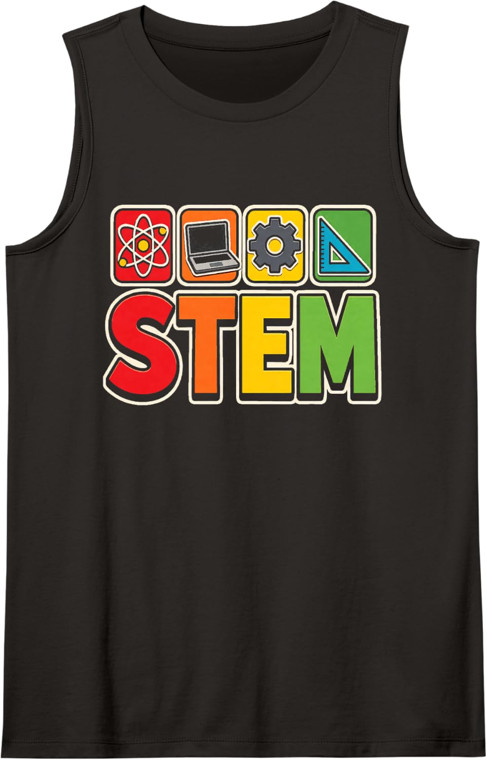 STEM Teacher Science Technology Engineering Math Gift Sleeveless Tank Top - Black