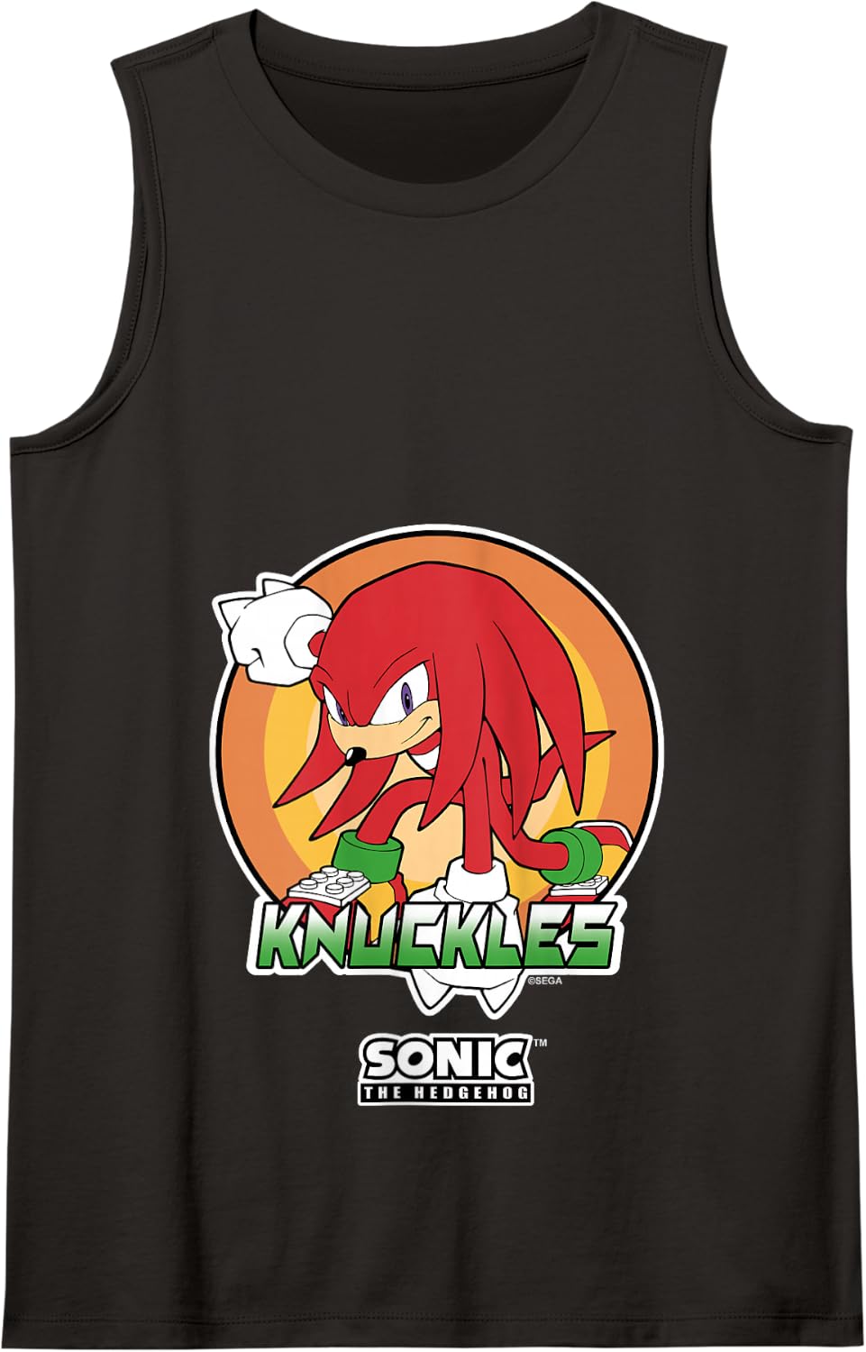 Sonic The Hedgehog Knuckles Superhero Pose Portrait Vintage Tank Top - Black