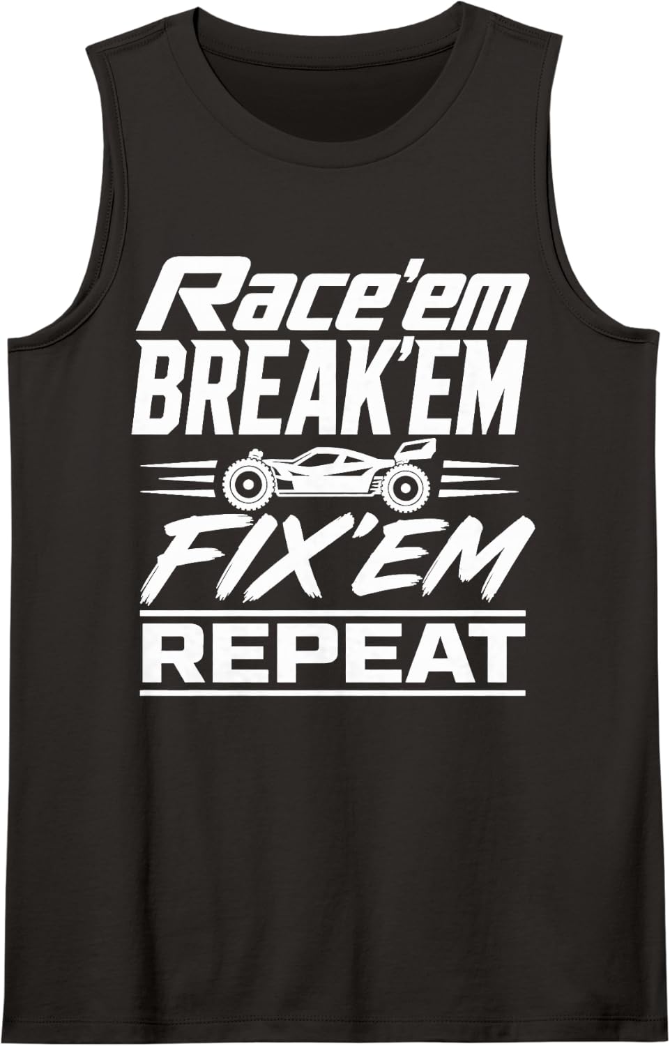 Funny RC Car Racing Sleeveless Tank Top - Black