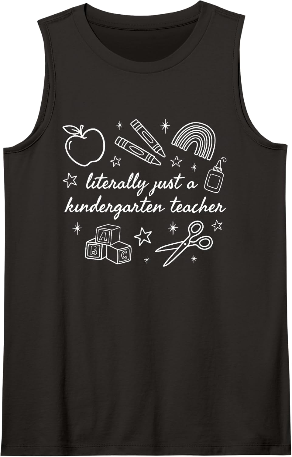 Kindergarten Teacher Educators Instructors Teaching Sleeveless Tank Top - Black