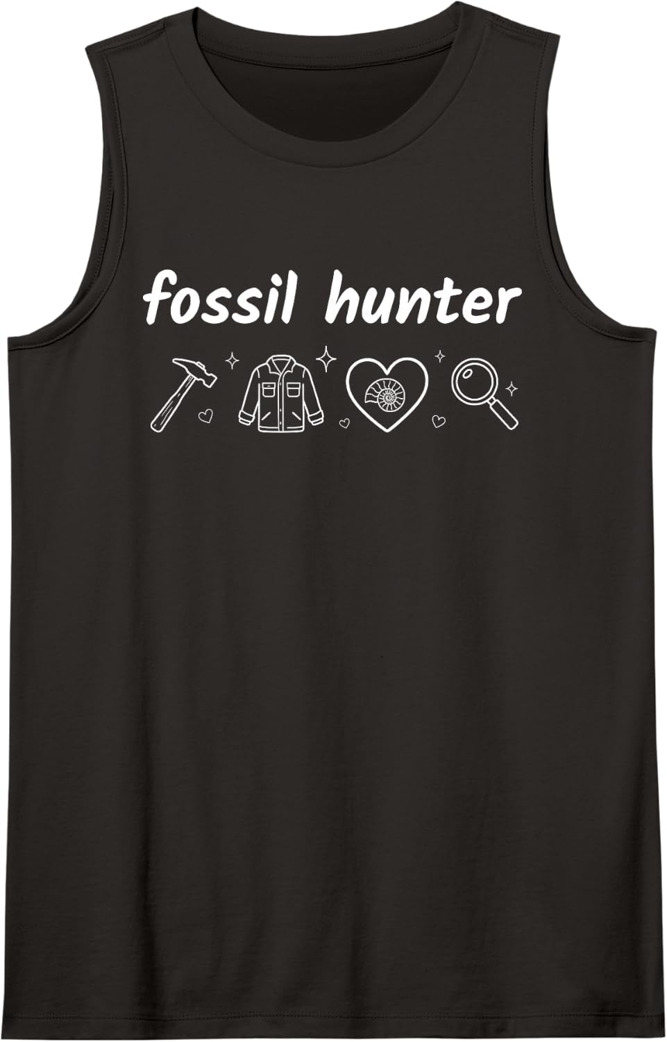 Fossil Hunting Paleontology Collector Hunter Hound Sleeveless Tank Top - Black