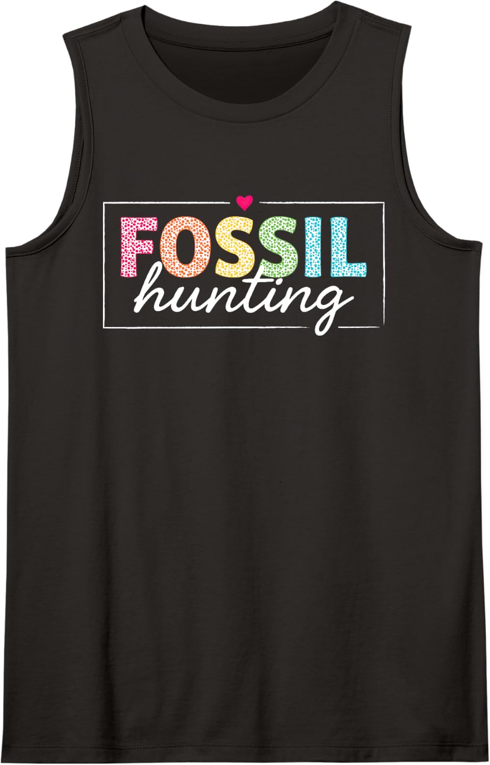 Fossil Hunting Collecting Paleontology Fossil Hound Hunter Sleeveless Tank Top - Black