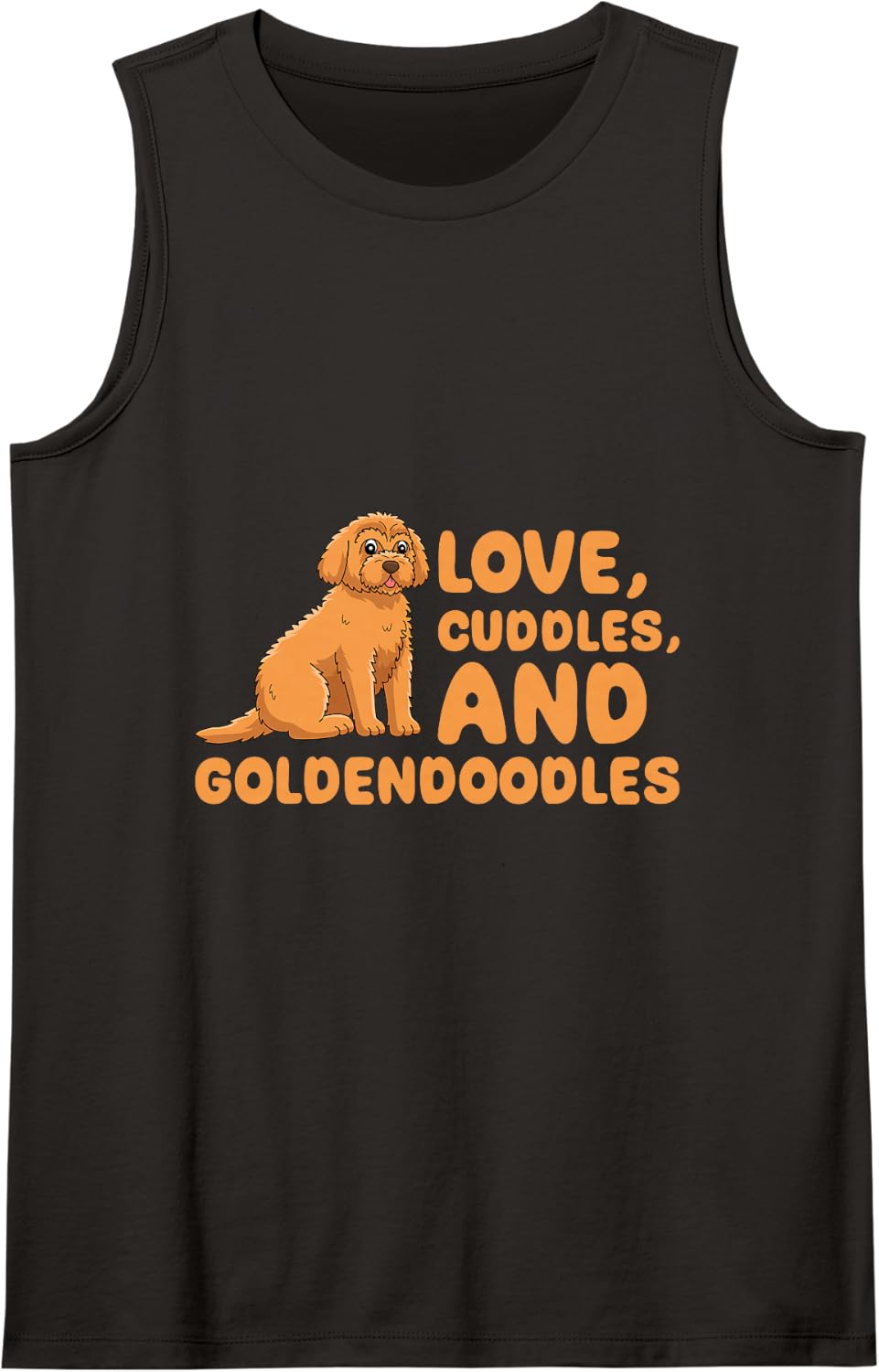 Goldendoodle Dog Owner Love Cuddles and Goldendoodles Sleeveless Tank Top - Black