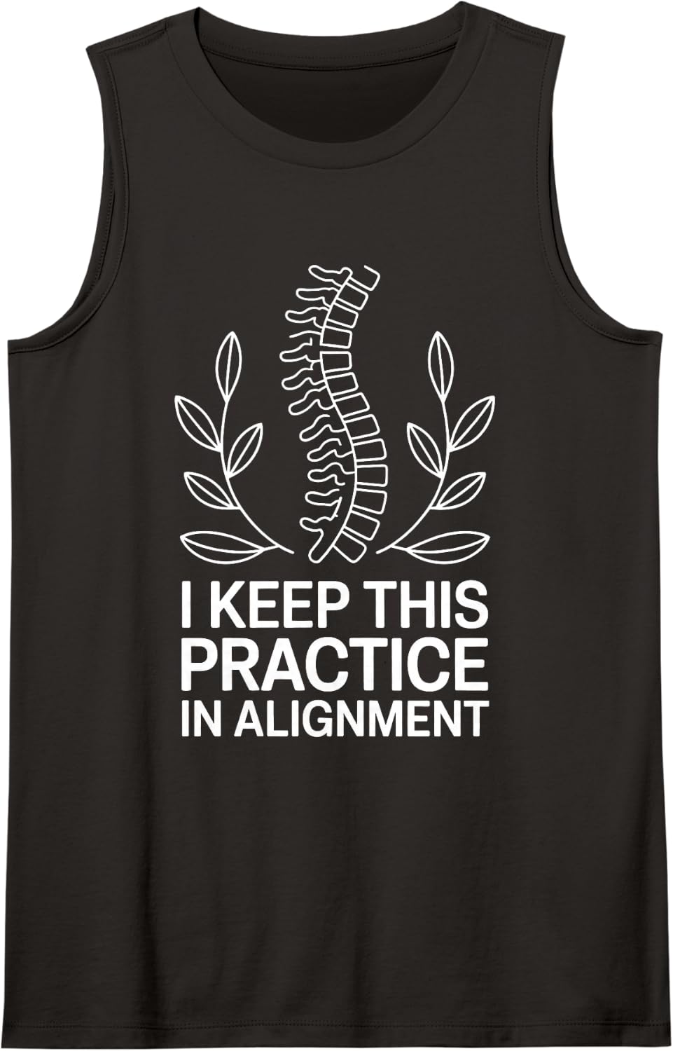 Keep This Practice in Alignment Funny Chiropractic Assistant Sleeveless Tank Top - Black