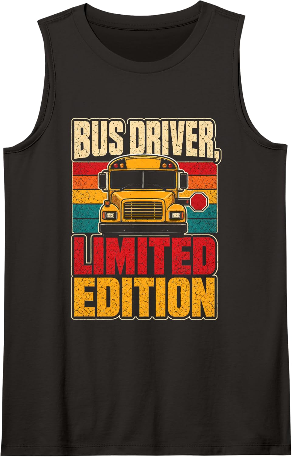 School Bus Driver Limited Edition Vintage Elementary Gift Sleeveless Tank Top - Black