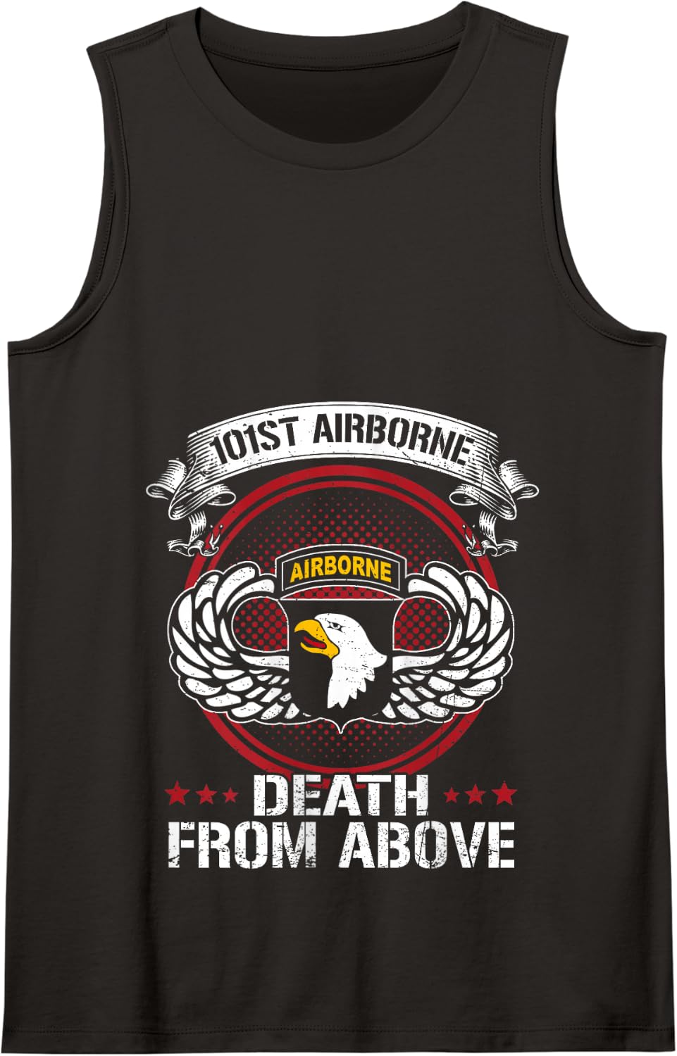 101st Airborne Division Veteran Paratrooper Death from Above Tank Top - Black