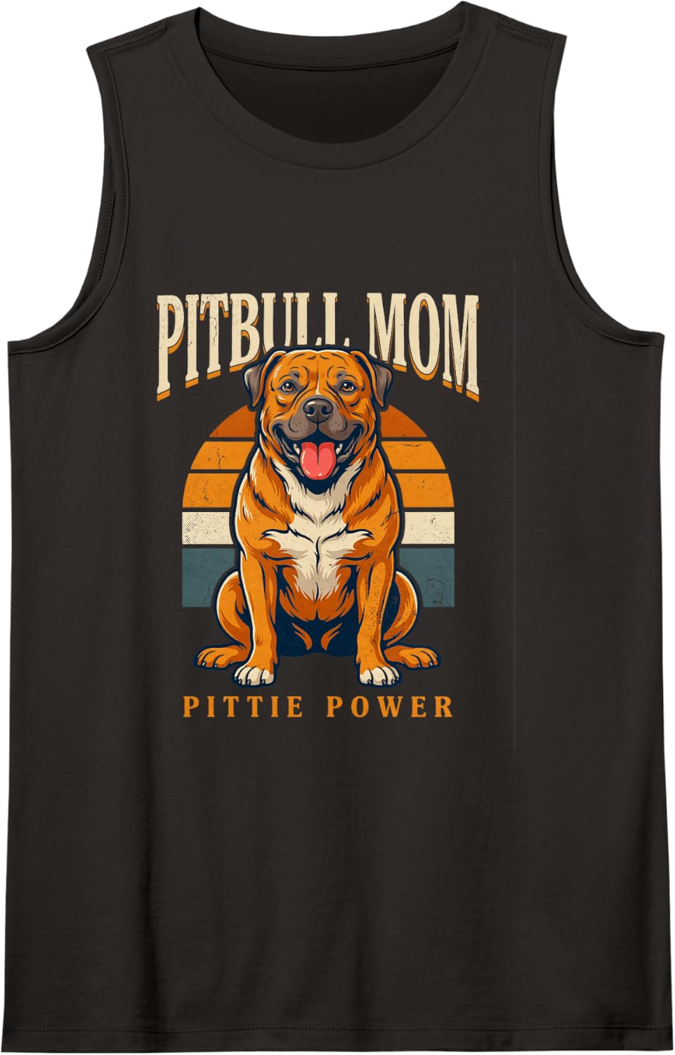 Pitbull Mom Pittie Power Sleeveless Tank Top - Black