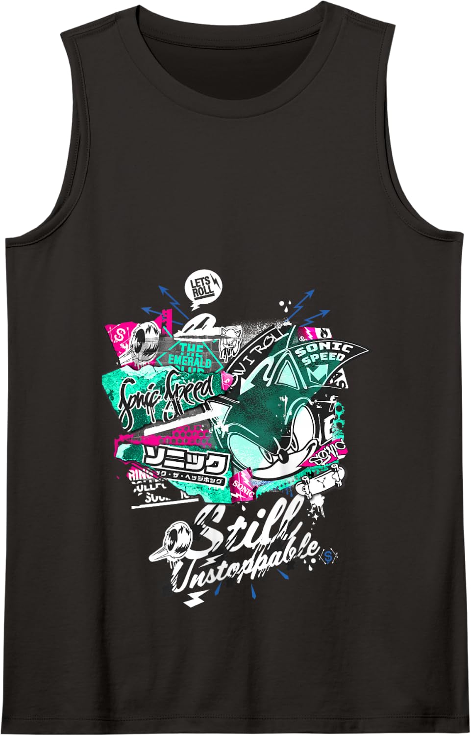 Sonic the Hedgehog Graffiti Still Unstoppable Tank Top - Black